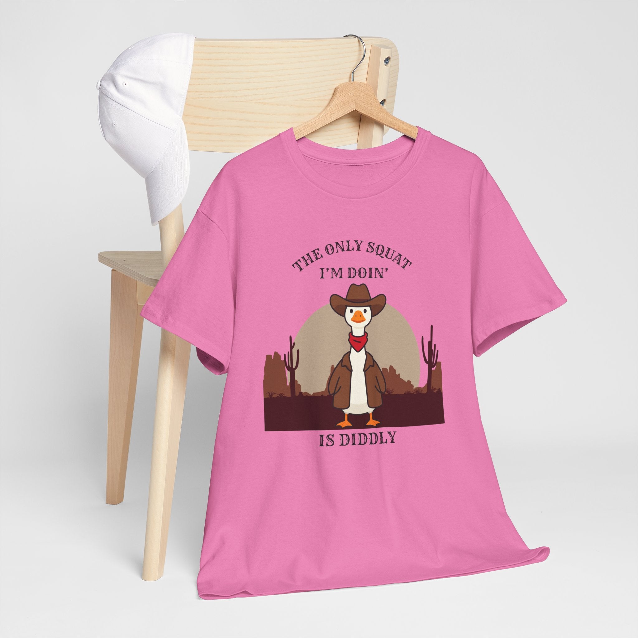 Cowboy Ferret Graphic Tee — "The Only Squat I'm Doin' Is Diddly" Cute Western Animal T-Shirt