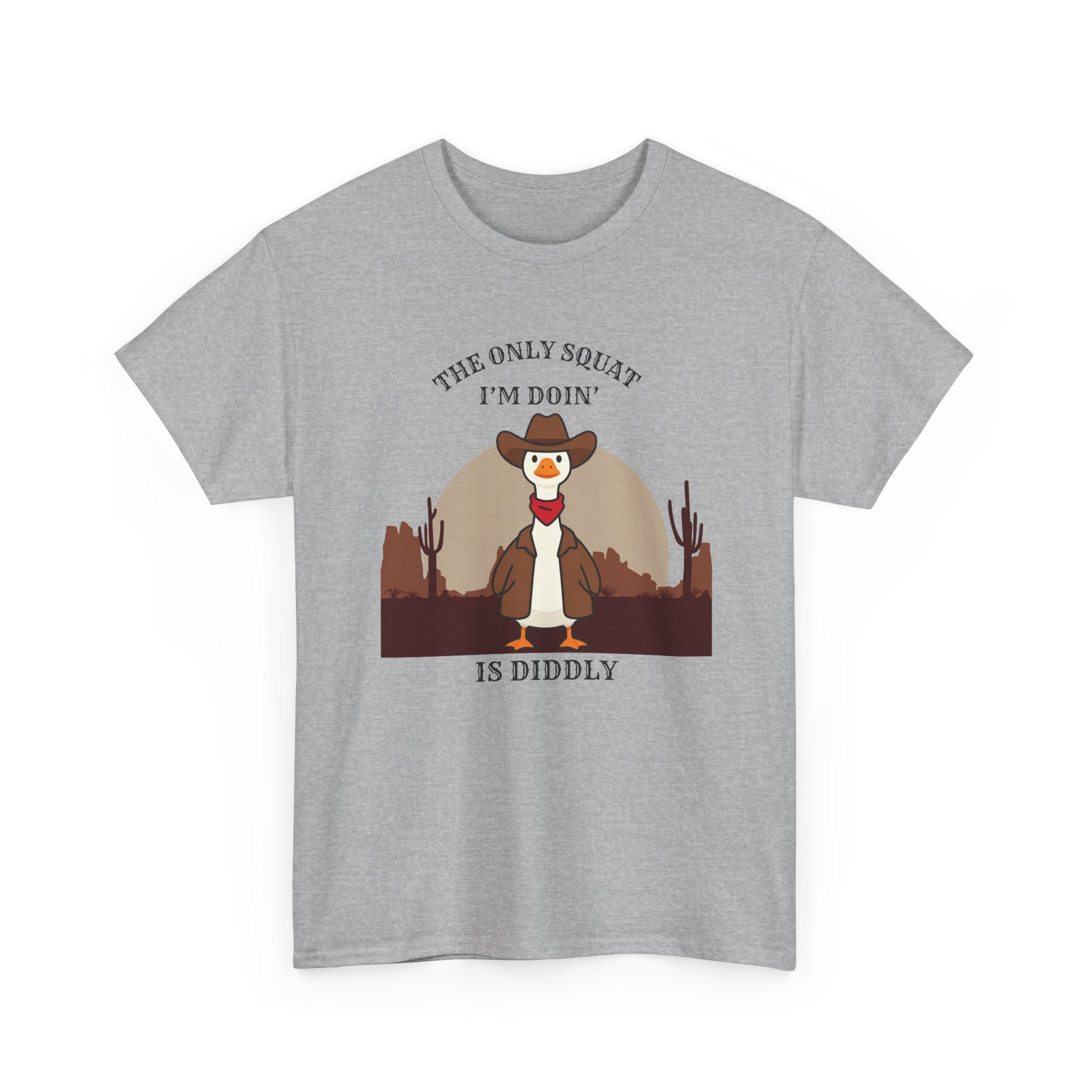 Cowboy Ferret Graphic Tee — "The Only Squat I'm Doin' Is Diddly" Cute Western Animal T-Shirt