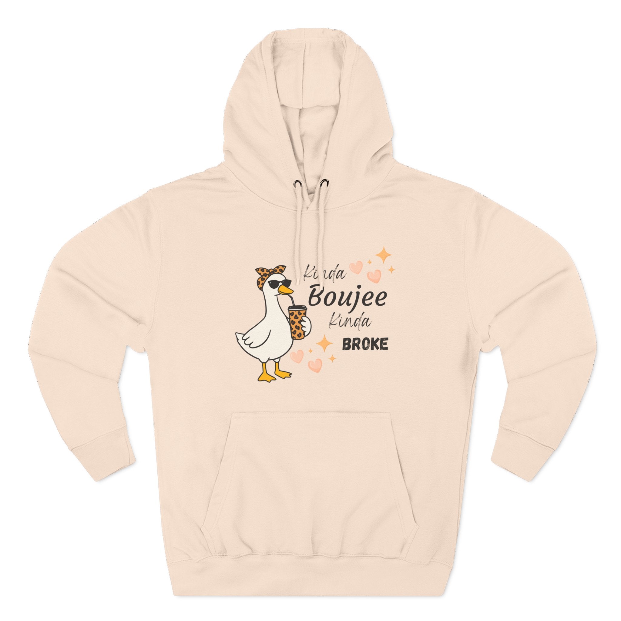 Duck Graphic Hoodie — "A Little Boujee, Kinda Broke" Cute Casual Pullover