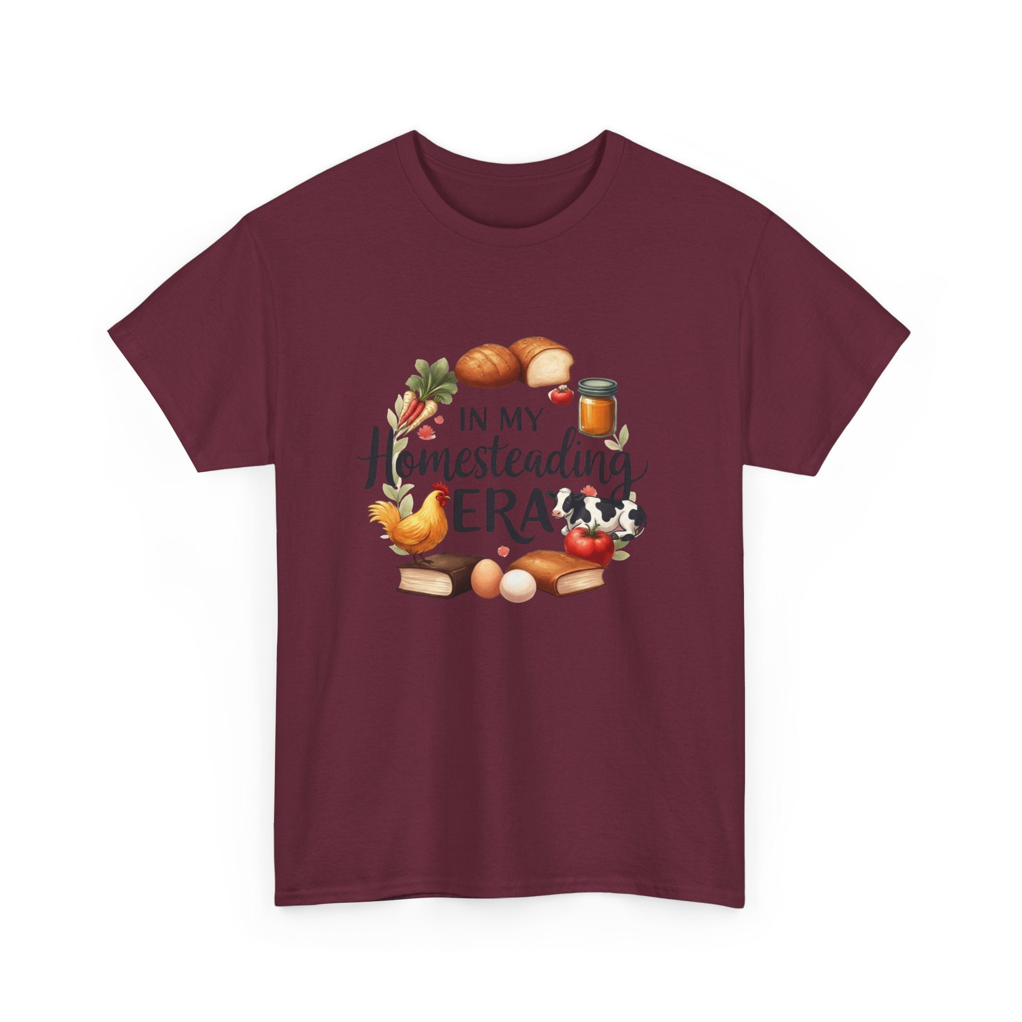 Homesteading Era Tee — Cute Bread, Chickens & Eggs Design