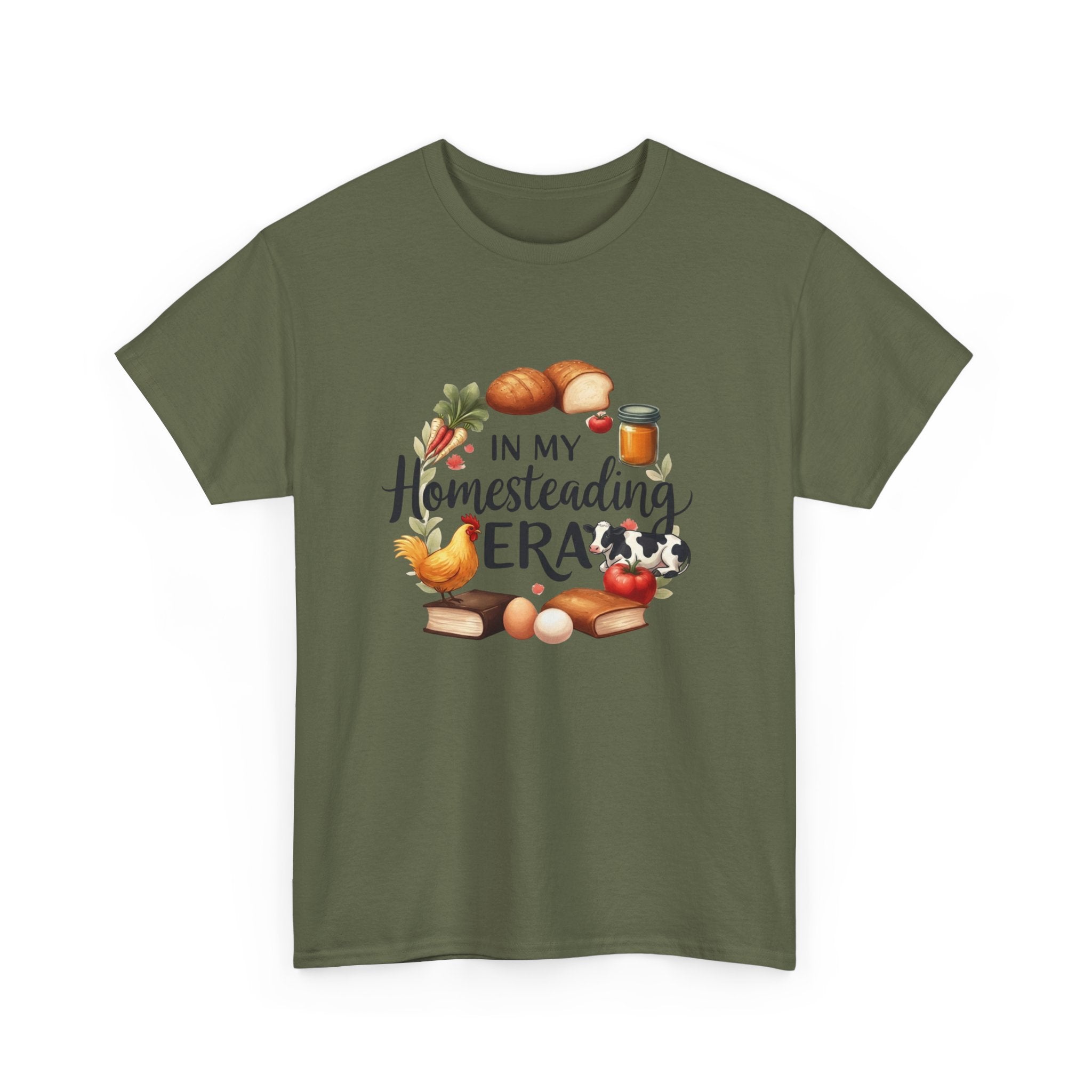 Homesteading Era Tee — Cute Bread, Chickens & Eggs Design