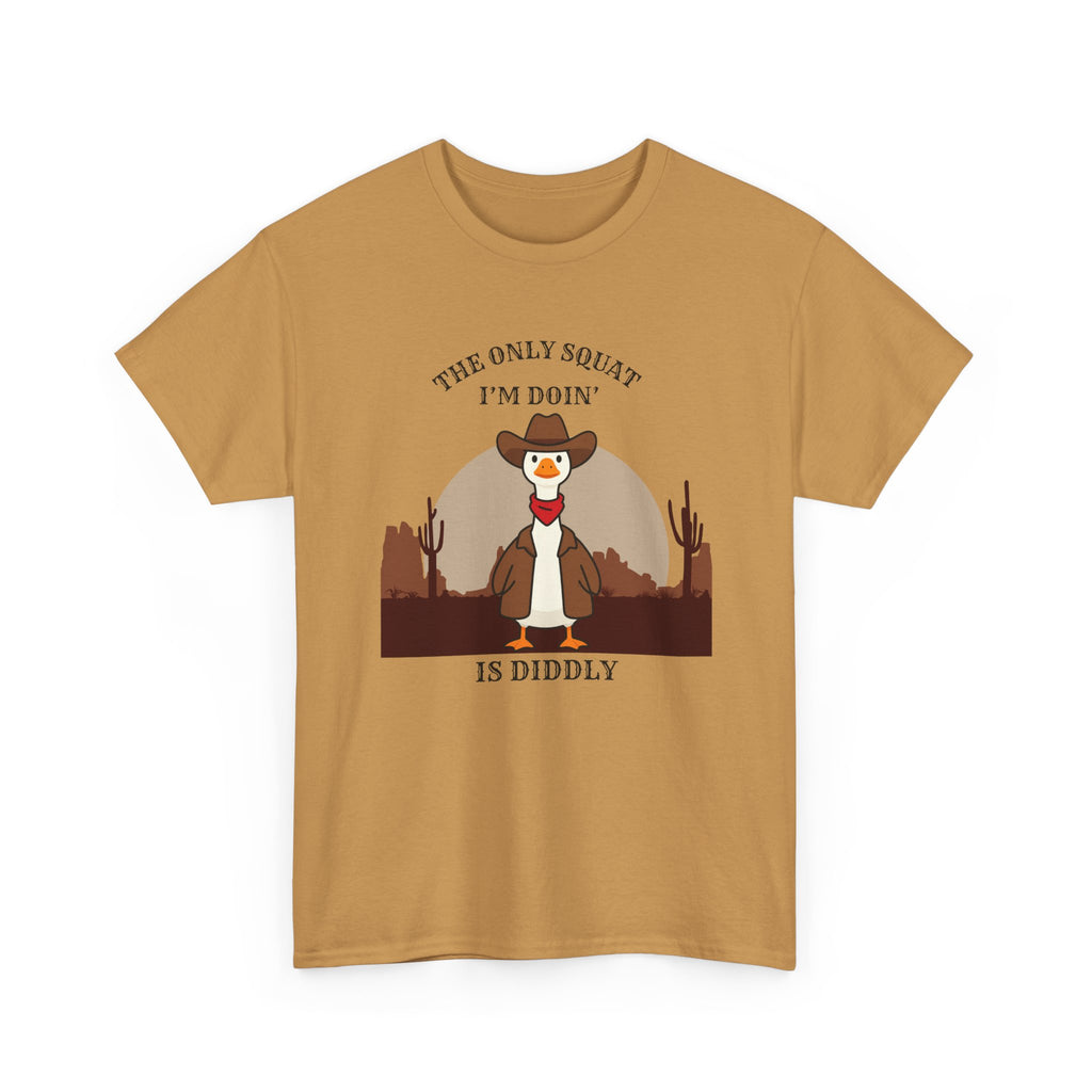 Cowboy Ferret Graphic Tee — "The Only Squat I'm Doin' Is Diddly" Cute Western Animal T-Shirt