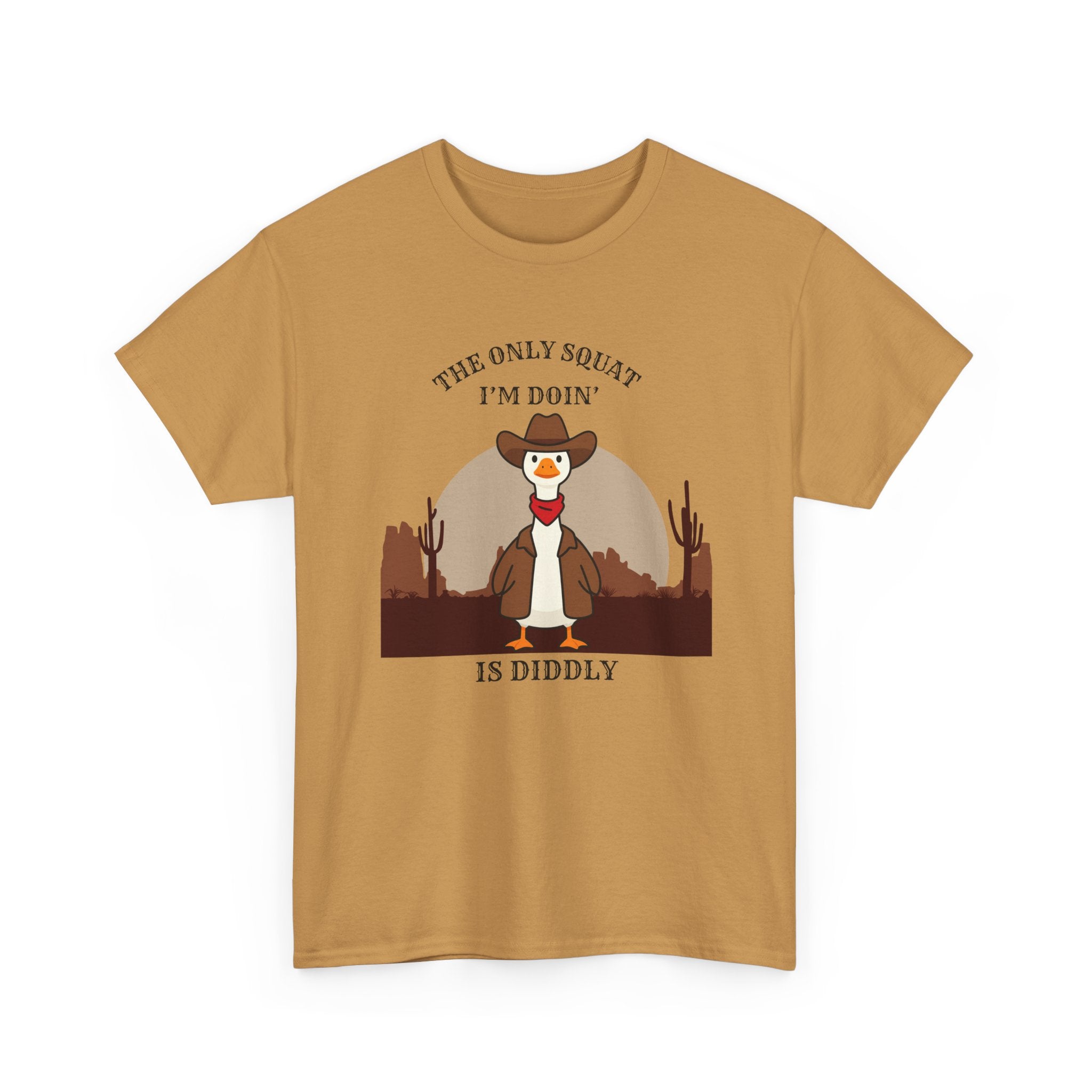 Cowboy Ferret Graphic Tee — "The Only Squat I'm Doin' Is Diddly" Cute Western Animal T-Shirt