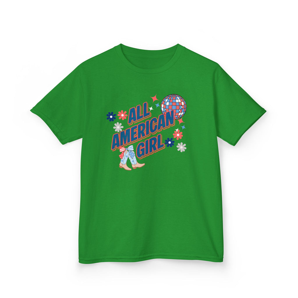 All American Girl Kids T-Shirt — Patriotic 4th of July Tee