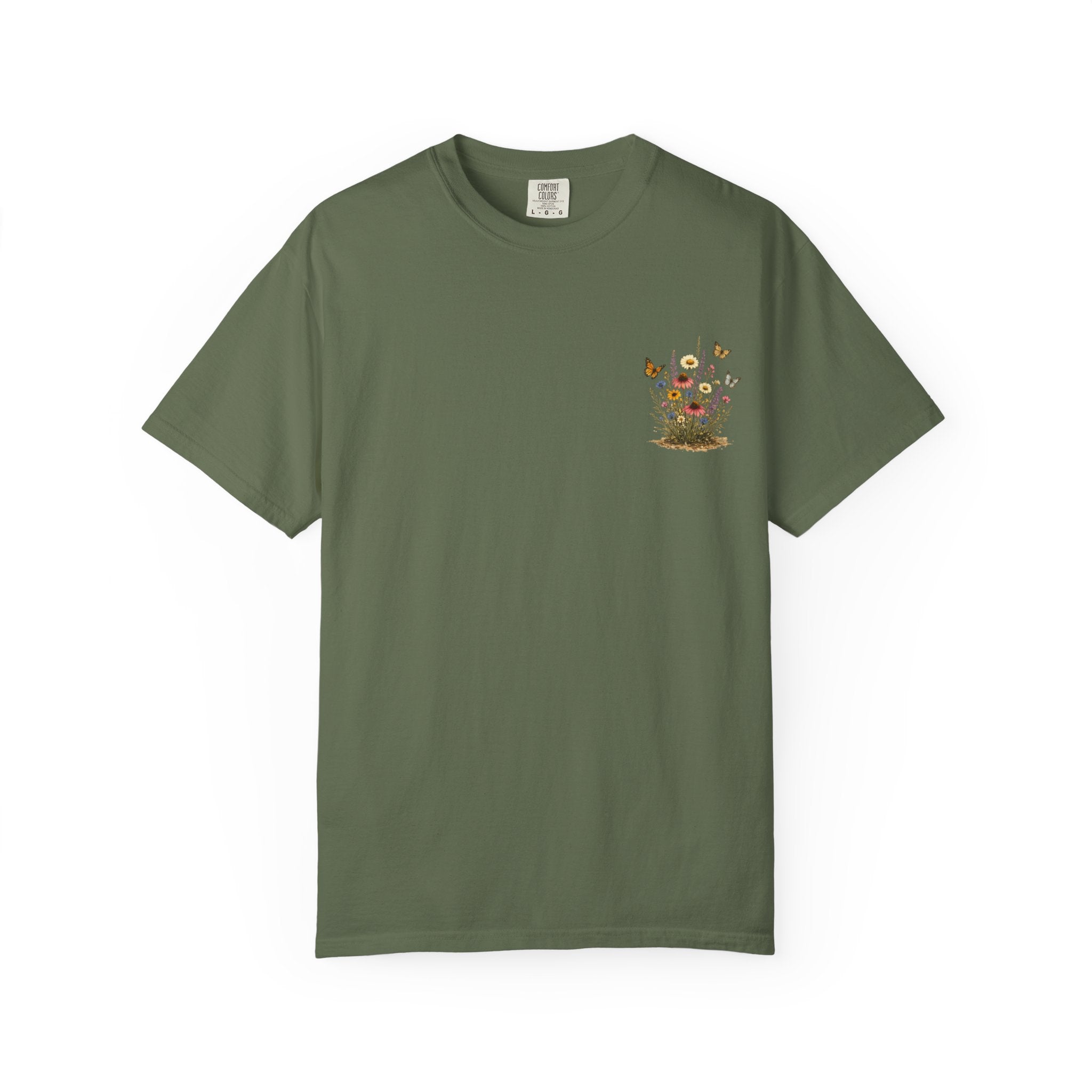 Wildflower Bouquet T-shirt | Backyard Butterflies, Botanical Illustration
