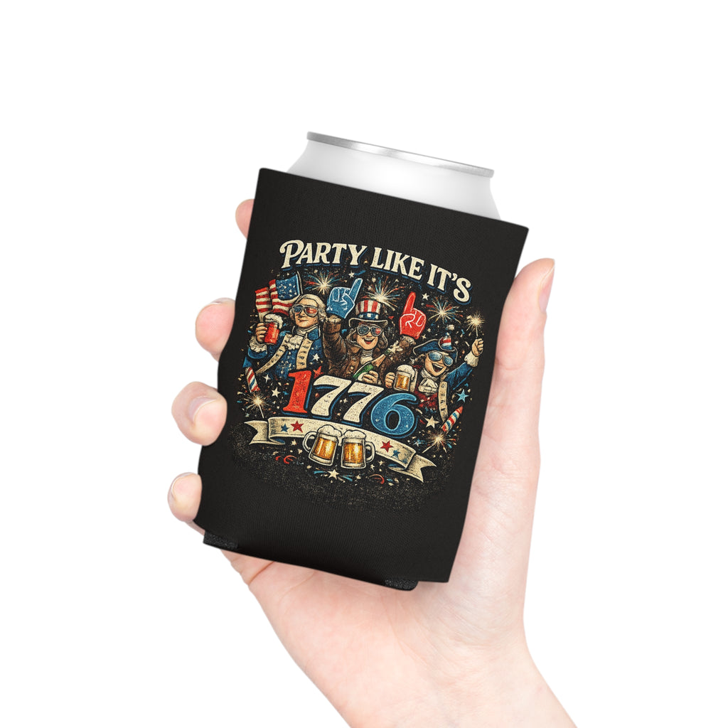 Can Cooler - "Party Like It’s 1776" Patriotic Independence Day Beer Koozie