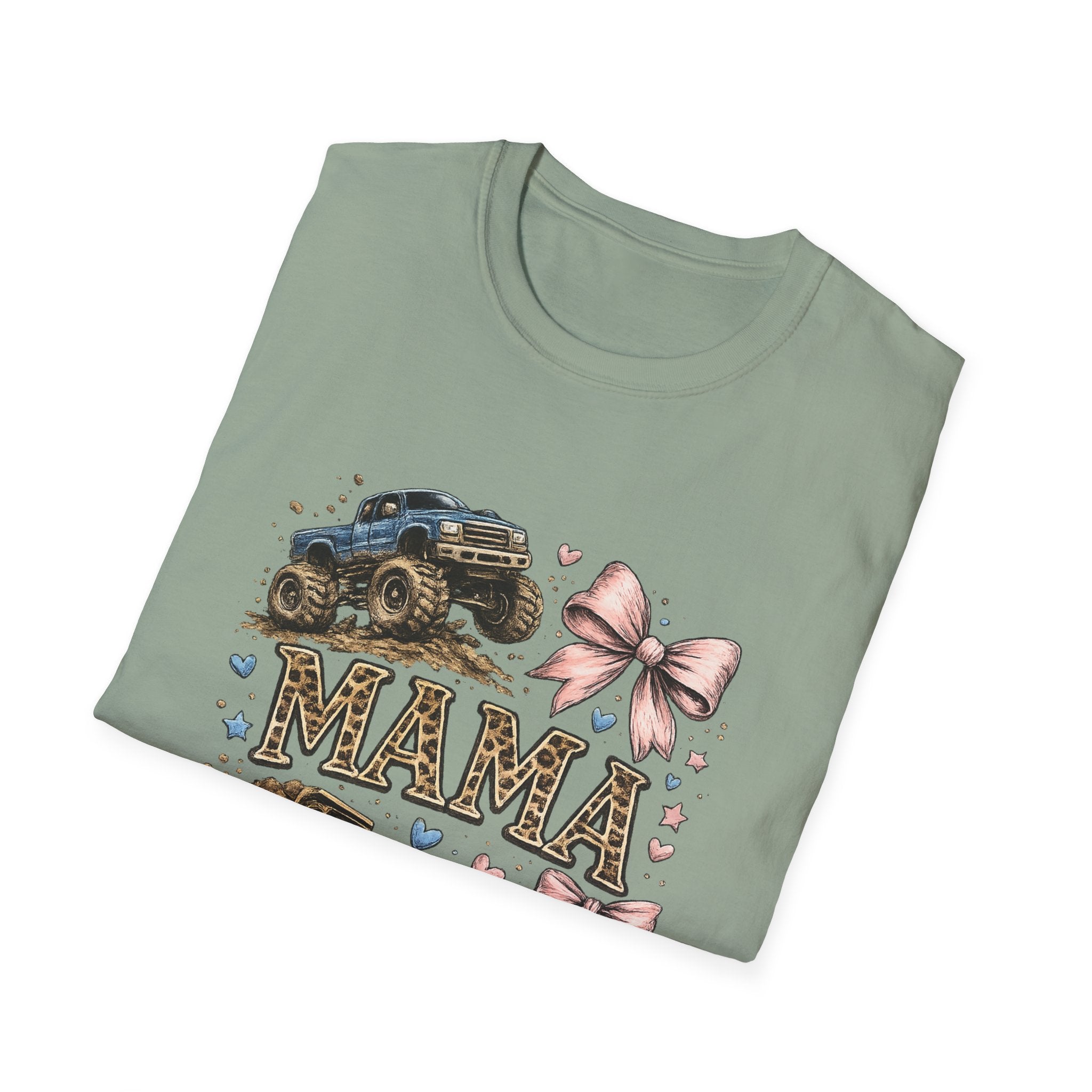 Mama Jeep & Ballet Shoes T-Shirt — 'MAMA' Graphic Tee with Trucks, Bows & Ballet Slippers