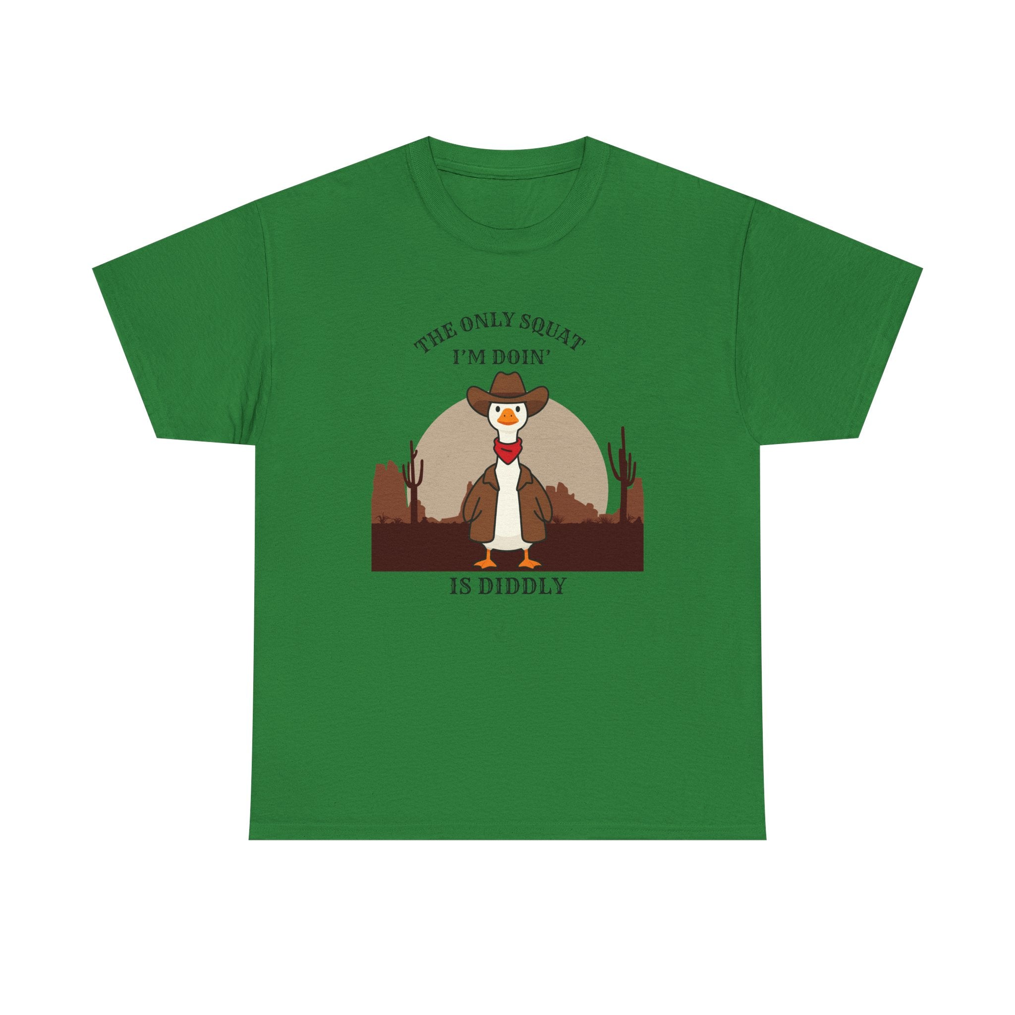 Cowboy Ferret Graphic Tee — "The Only Squat I'm Doin' Is Diddly" Cute Western Animal T-Shirt