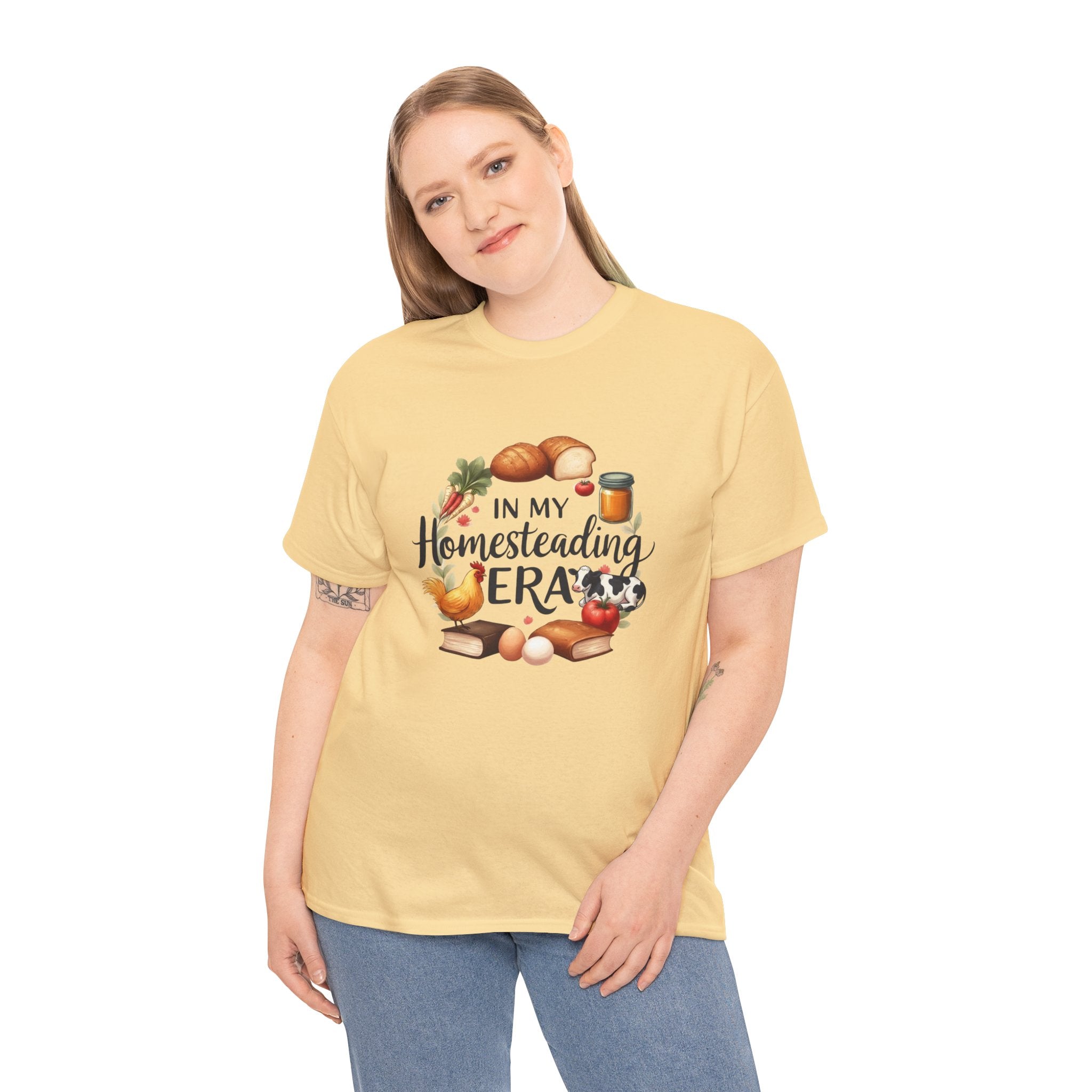 Homesteading Era Tee — Cute Bread, Chickens & Eggs Design
