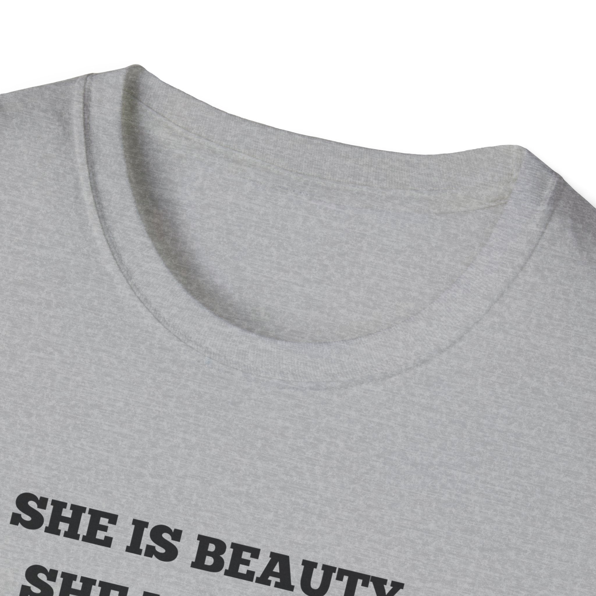Chicken Tee — "She Is Beauty, She Is Grace, She Will Pech You in the Face" Funny Farm Animal T-Shirt