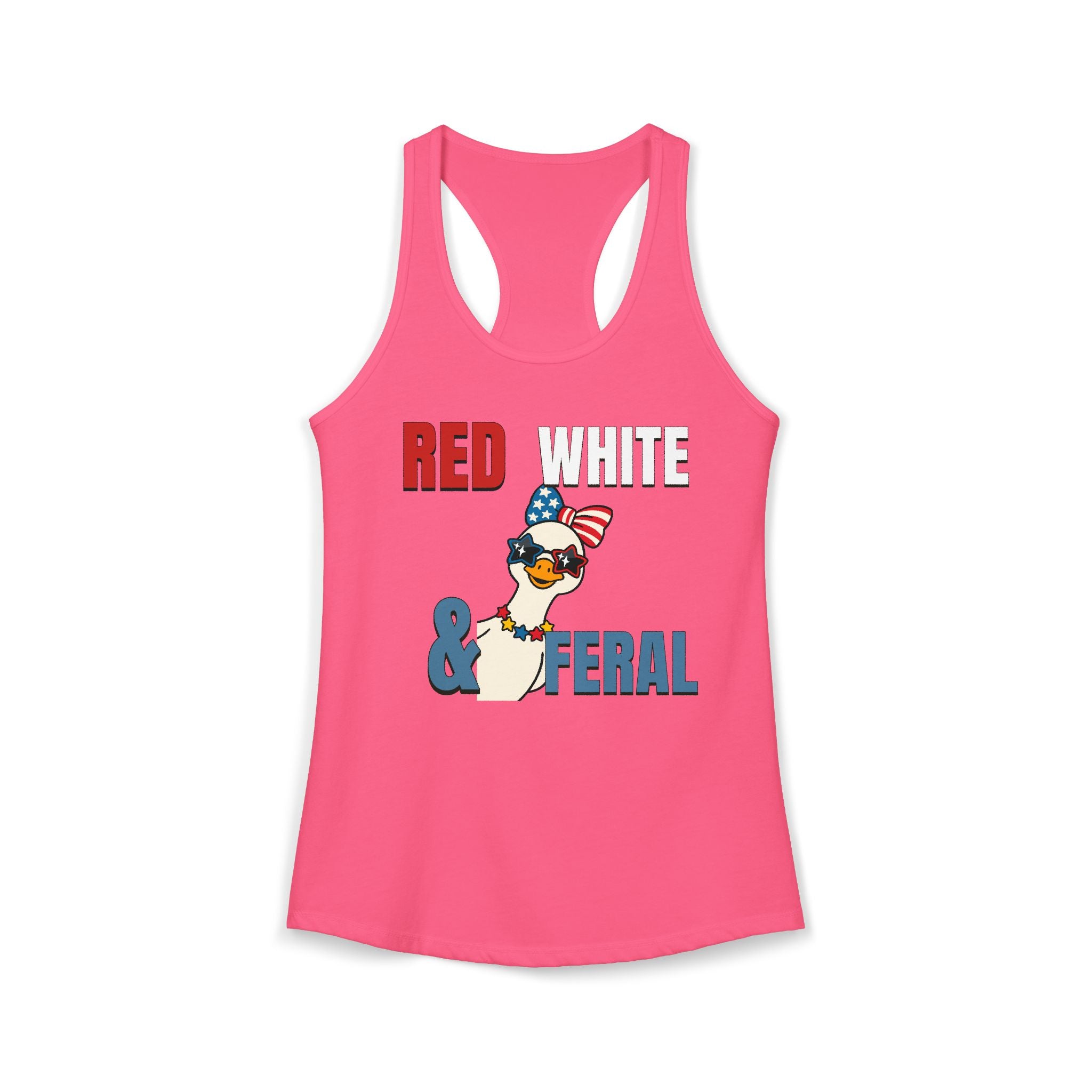 Red white & Feral Patriotic Tank Top
