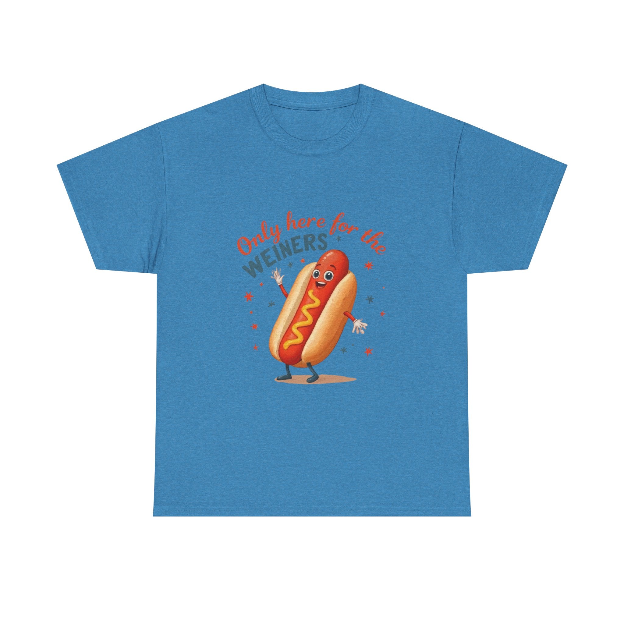 Funny Hot Dog Tee — "Only Here for the Weiners" Graphic T-Shirt
