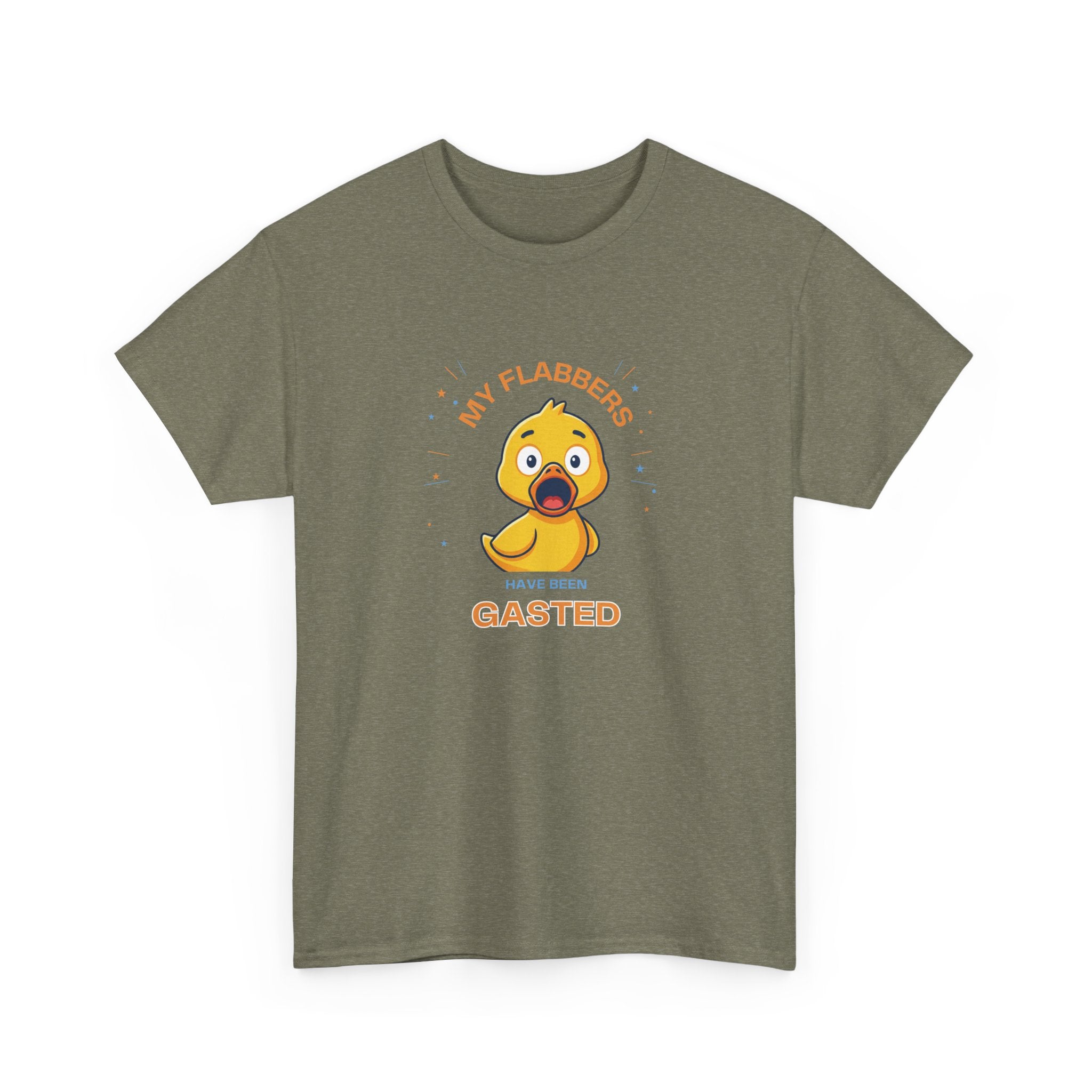 Duck Cartoon Tee — "My Flabbers are Gasted" Cute Shocked Rubber Duck T-Shirt