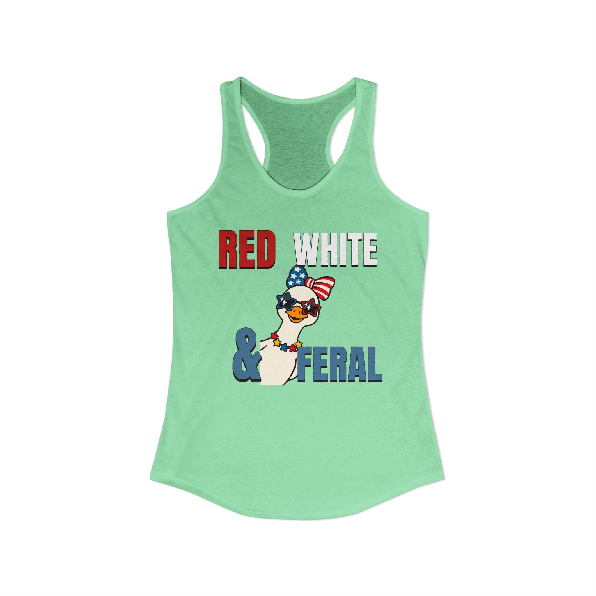 Red white & Feral Patriotic Tank Top