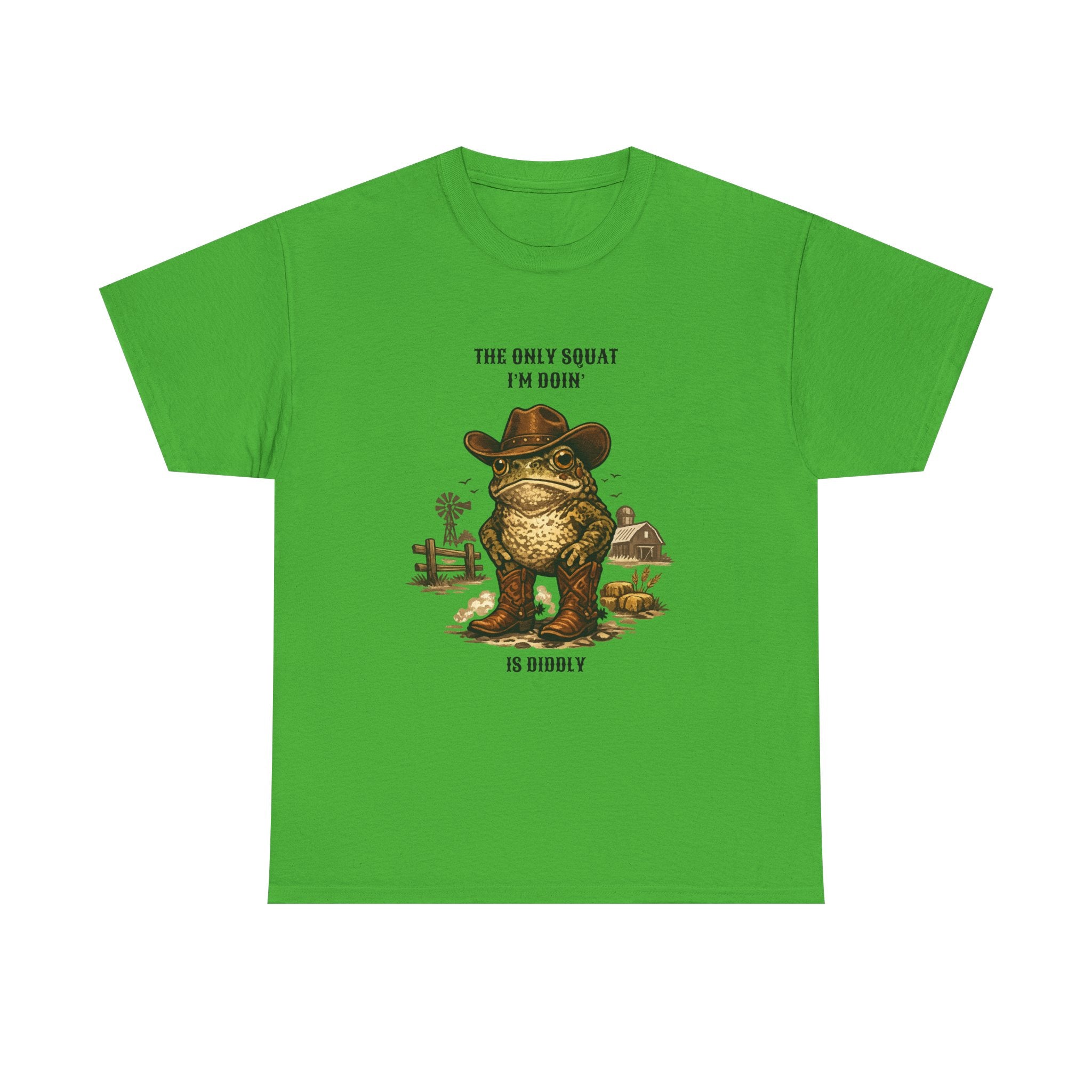 Frog Cowboy Tee — “The Only Squat I’m Doin’ Is Diddle” Funny Western Graphic T-Shirt