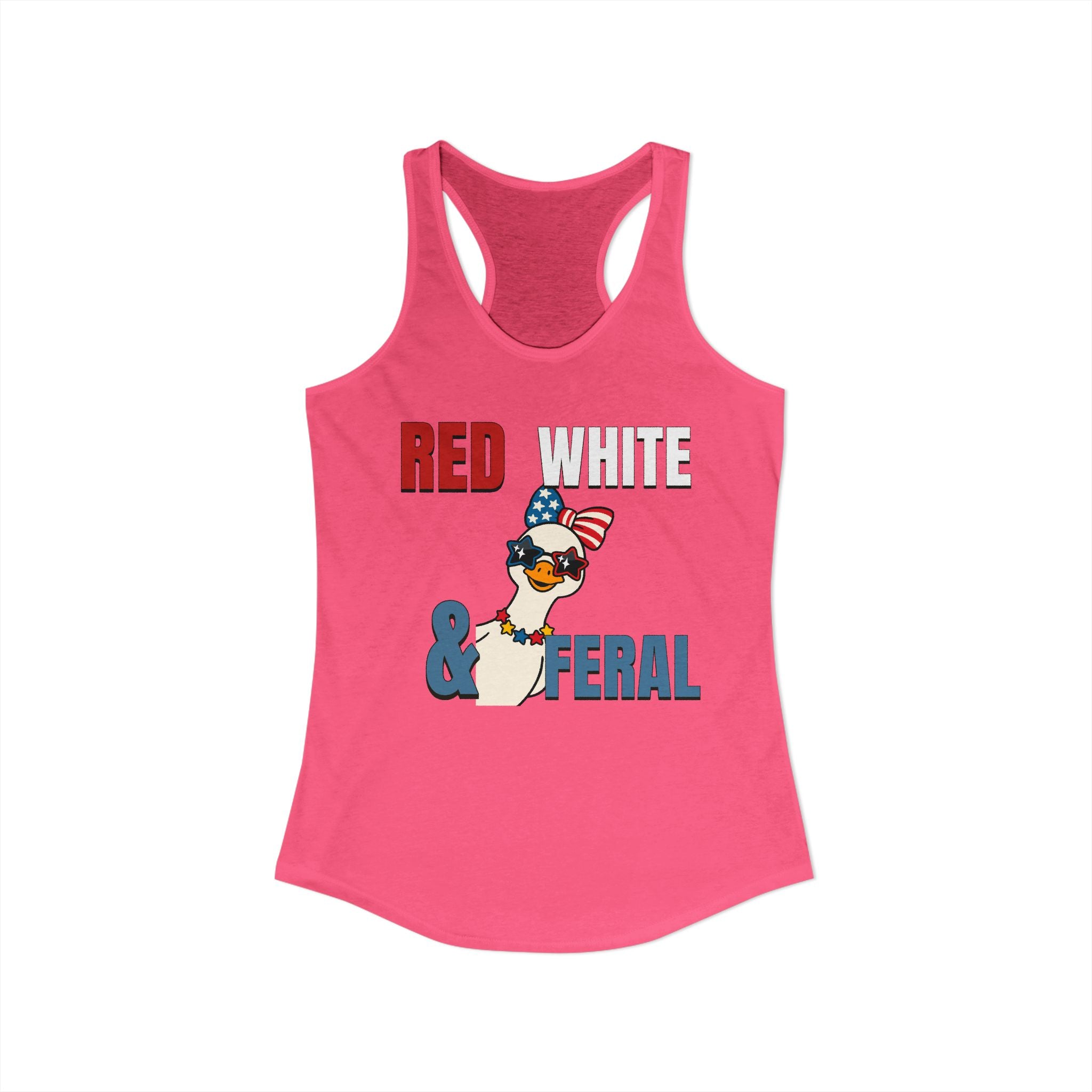 Red white & Feral Patriotic Tank Top