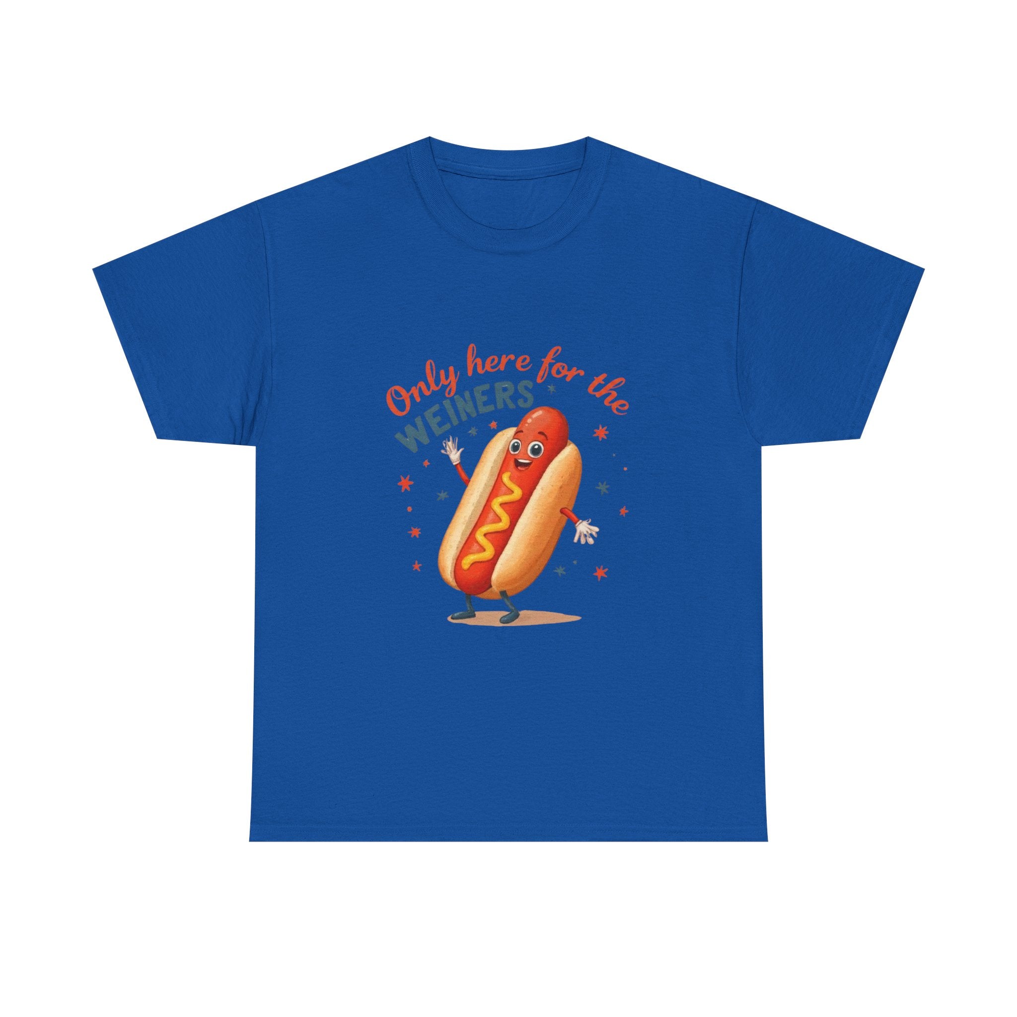 Funny Hot Dog Tee — "Only Here for the Weiners" Graphic T-Shirt