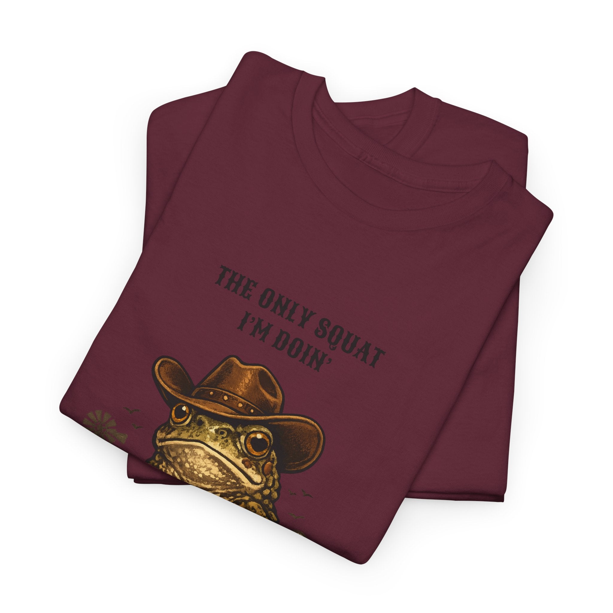 Frog Cowboy Tee — “The Only Squat I’m Doin’ Is Diddle” Funny Western Graphic T-Shirt