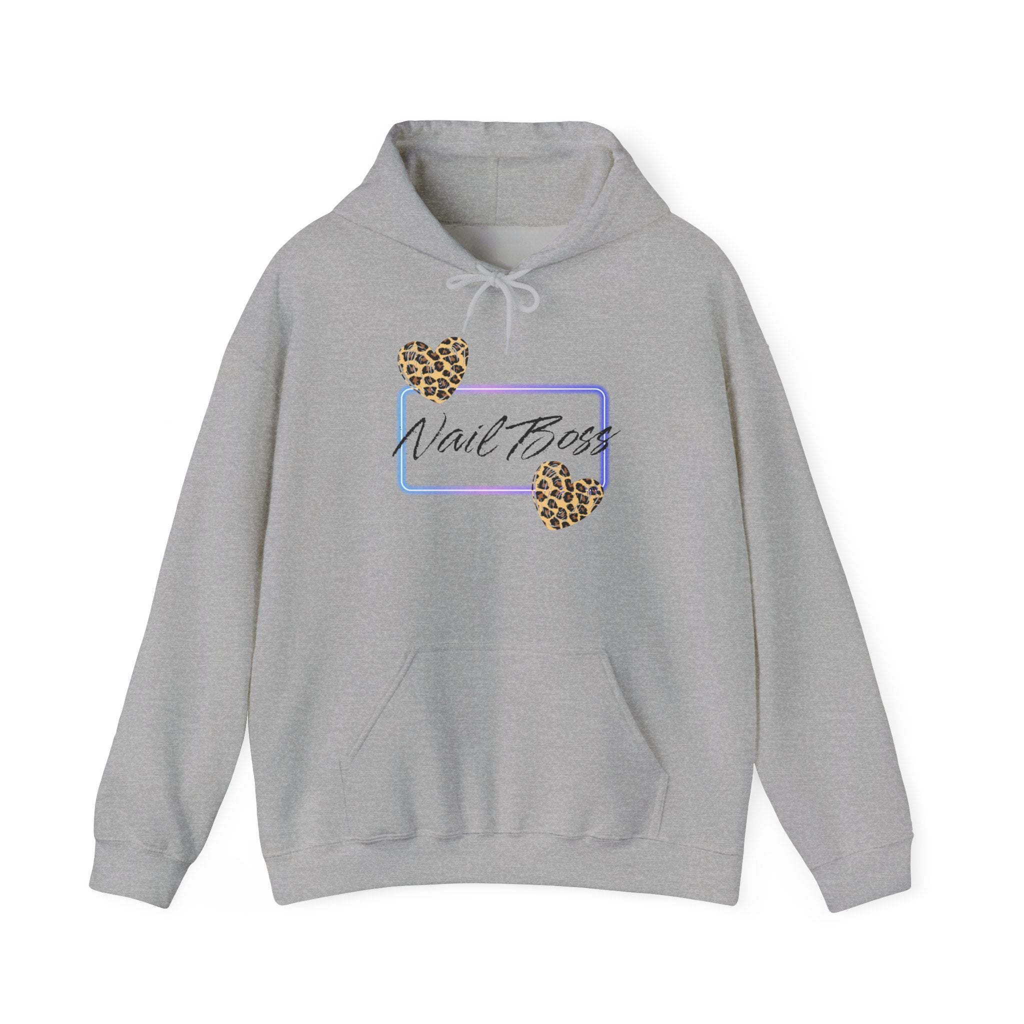 Nail Boss Hoodie — Leopard Hearts Nail Tech Sweatshirt