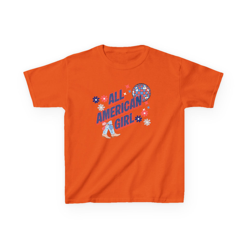 All American Girl Kids T-Shirt — Patriotic 4th of July Tee