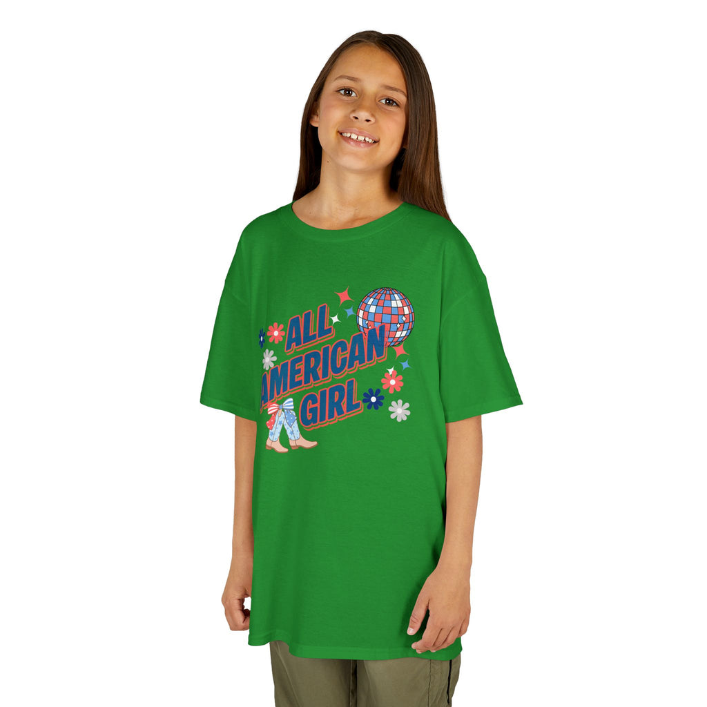 All American Girl Kids T-Shirt — Patriotic 4th of July Tee