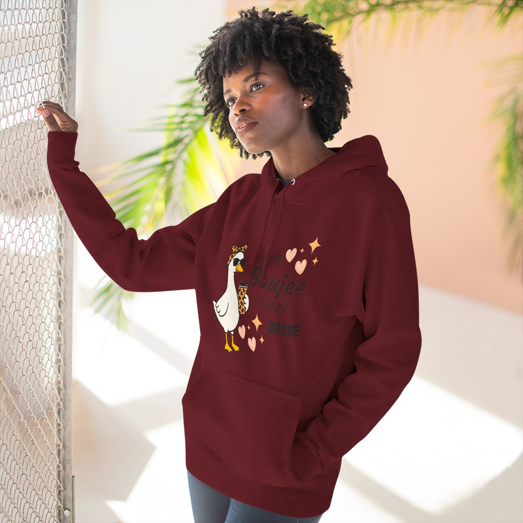 Duck Graphic Hoodie — "A Little Boujee, Kinda Broke" Cute Casual Pullover