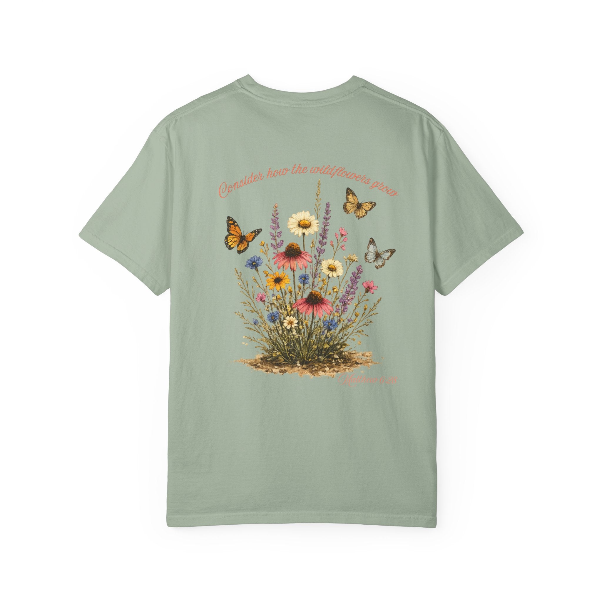 Wildflower Bouquet T-shirt | Backyard Butterflies, Botanical Illustration