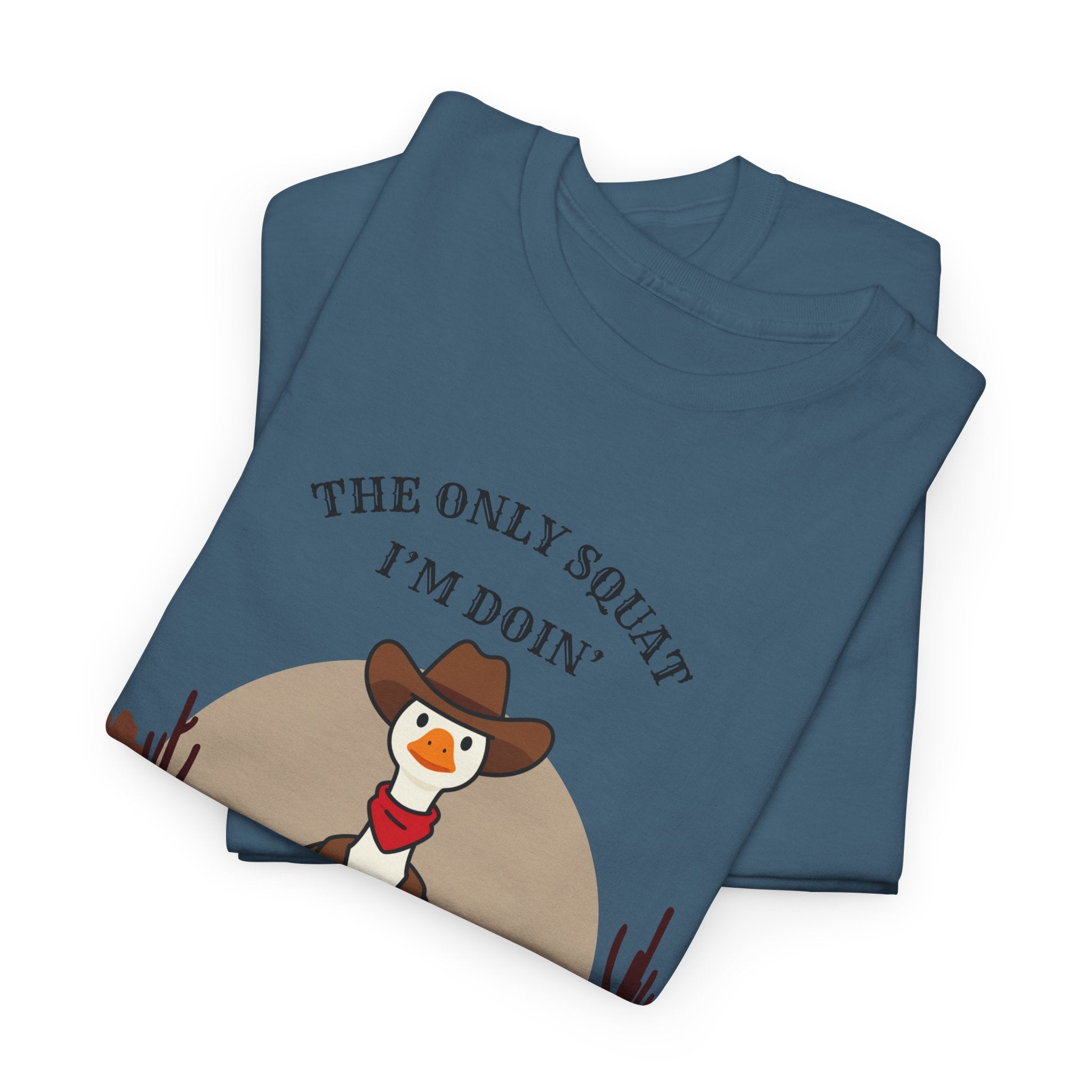 Cowboy Ferret Graphic Tee — "The Only Squat I'm Doin' Is Diddly" Cute Western Animal T-Shirt