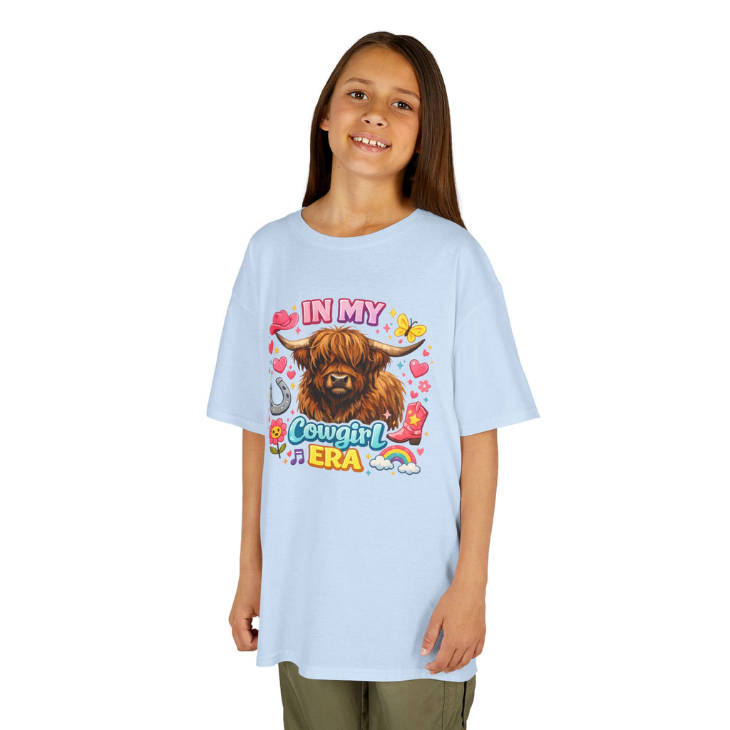 Kids Tee — "In My Cowgirl Era" Highland Cow Graphic