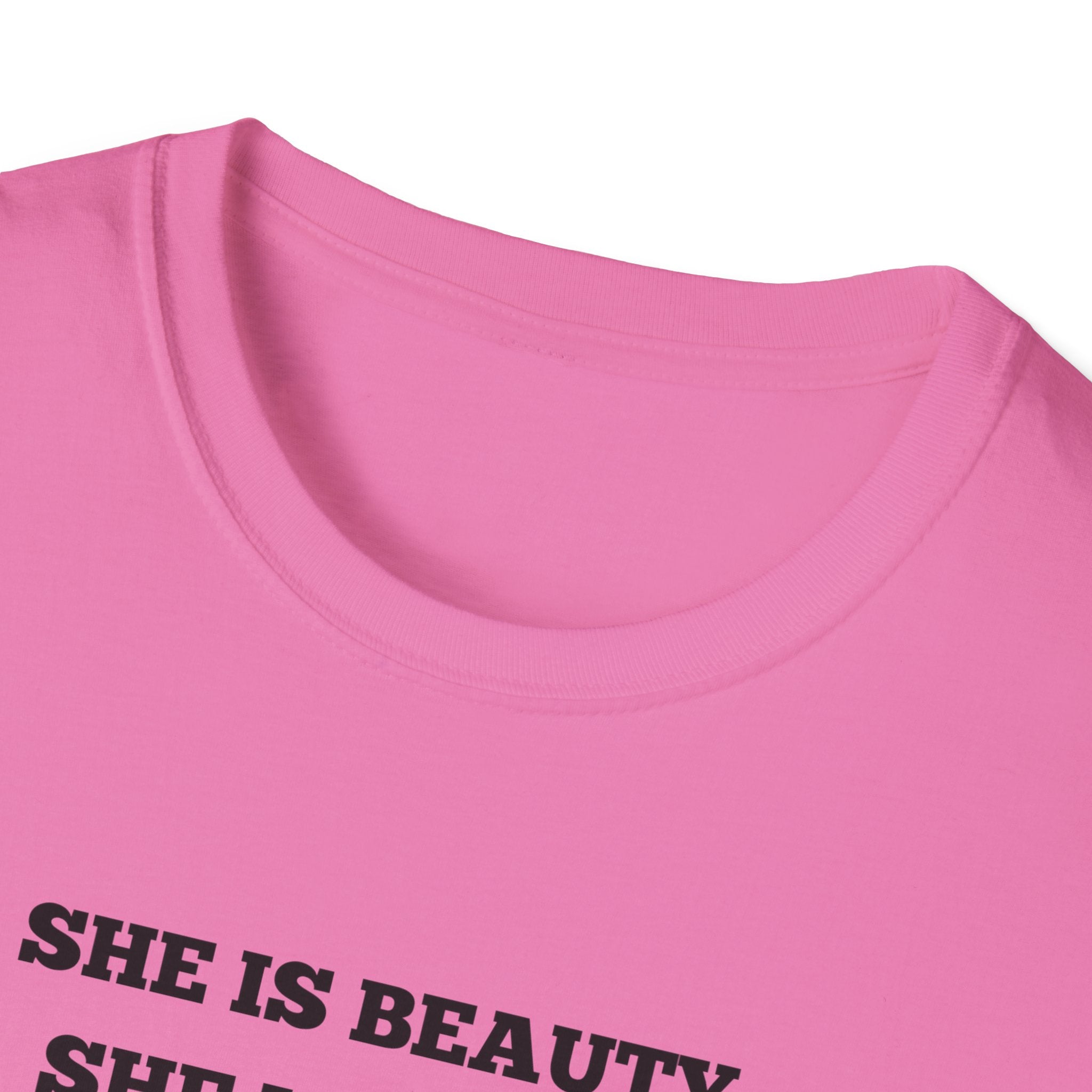 Chicken Tee — "She Is Beauty, She Is Grace, She Will Pech You in the Face" Funny Farm Animal T-Shirt