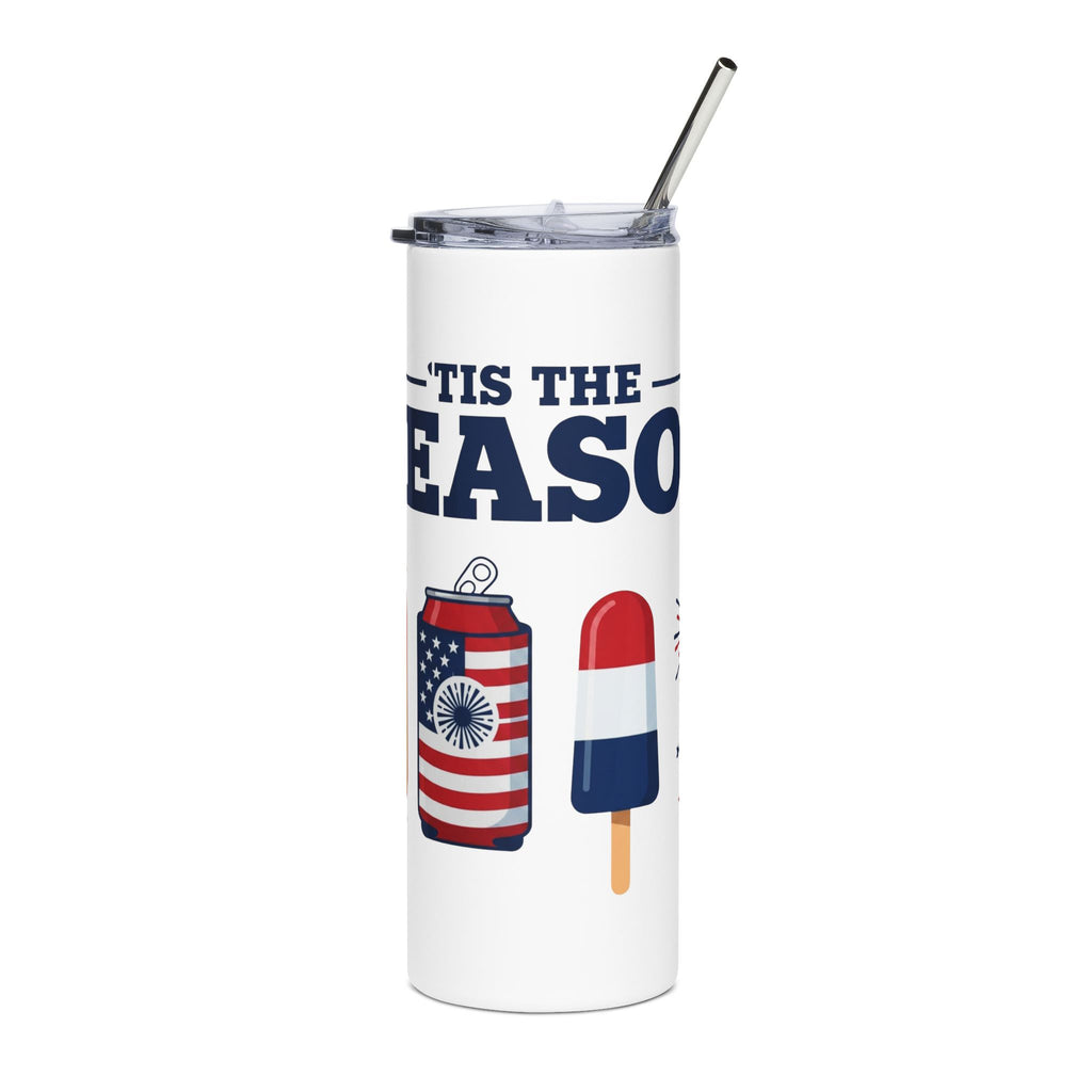 Patriotic 'Tis the Season' 20oz Stainless Tumbler – Red White Blue Summer Drinkware