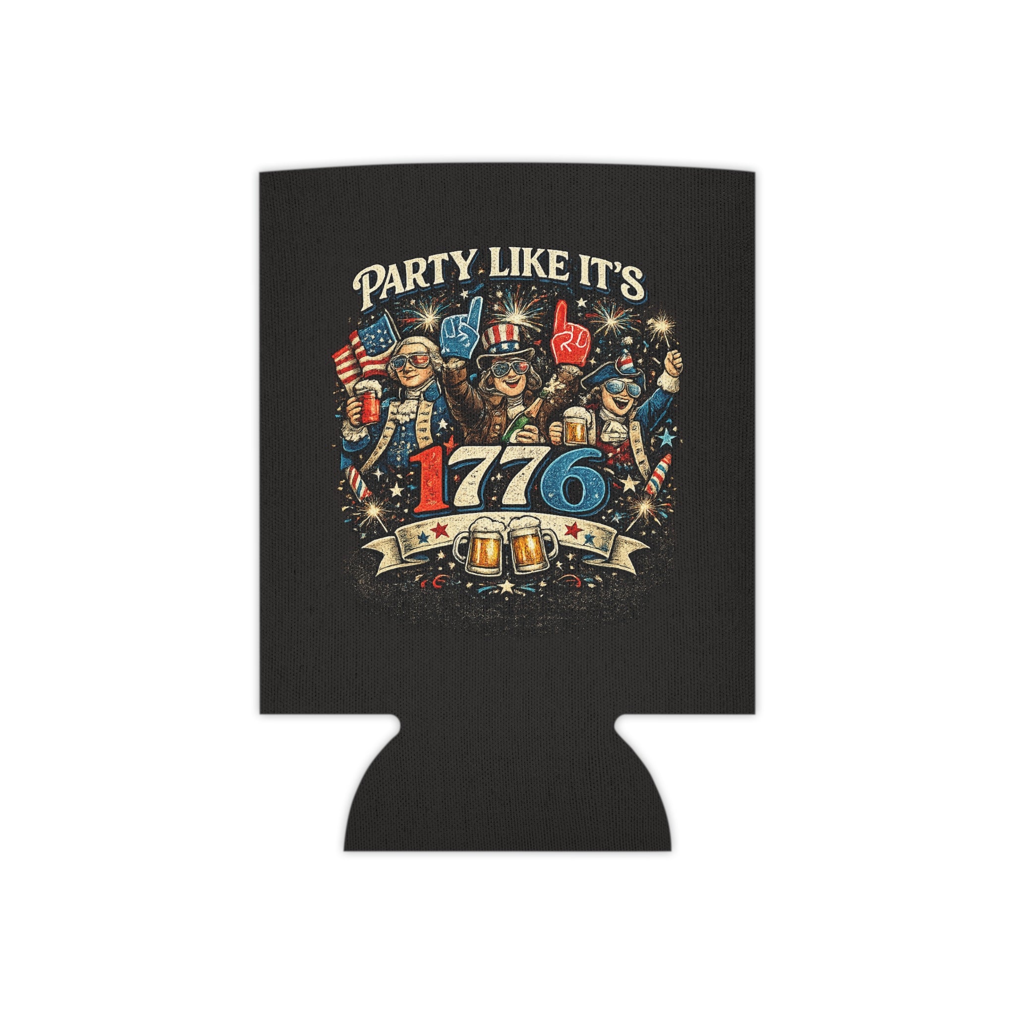 Can Cooler - "Party Like It’s 1776" Patriotic Independence Day Beer Koozie