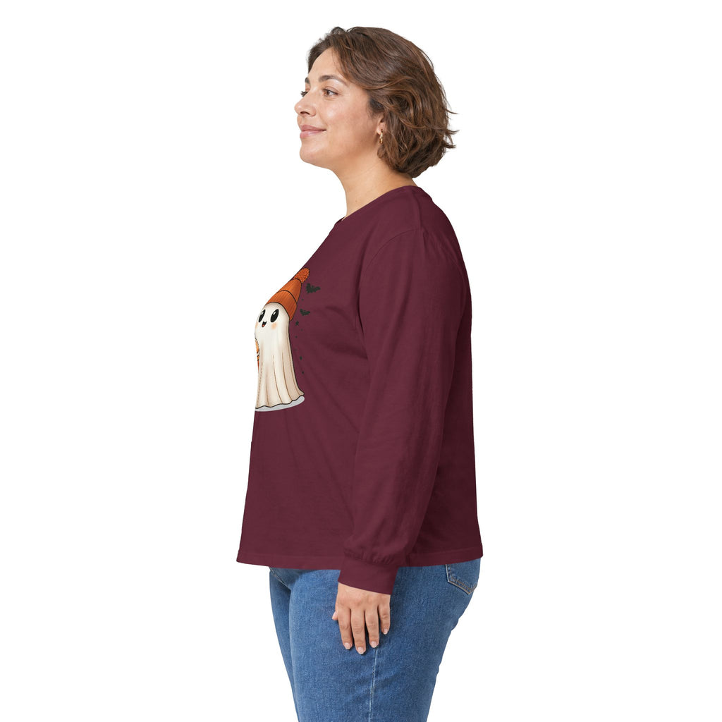 Cute Pumpkin Spice Ghost Unisex Ultra Cotton Long Sleeve Tee