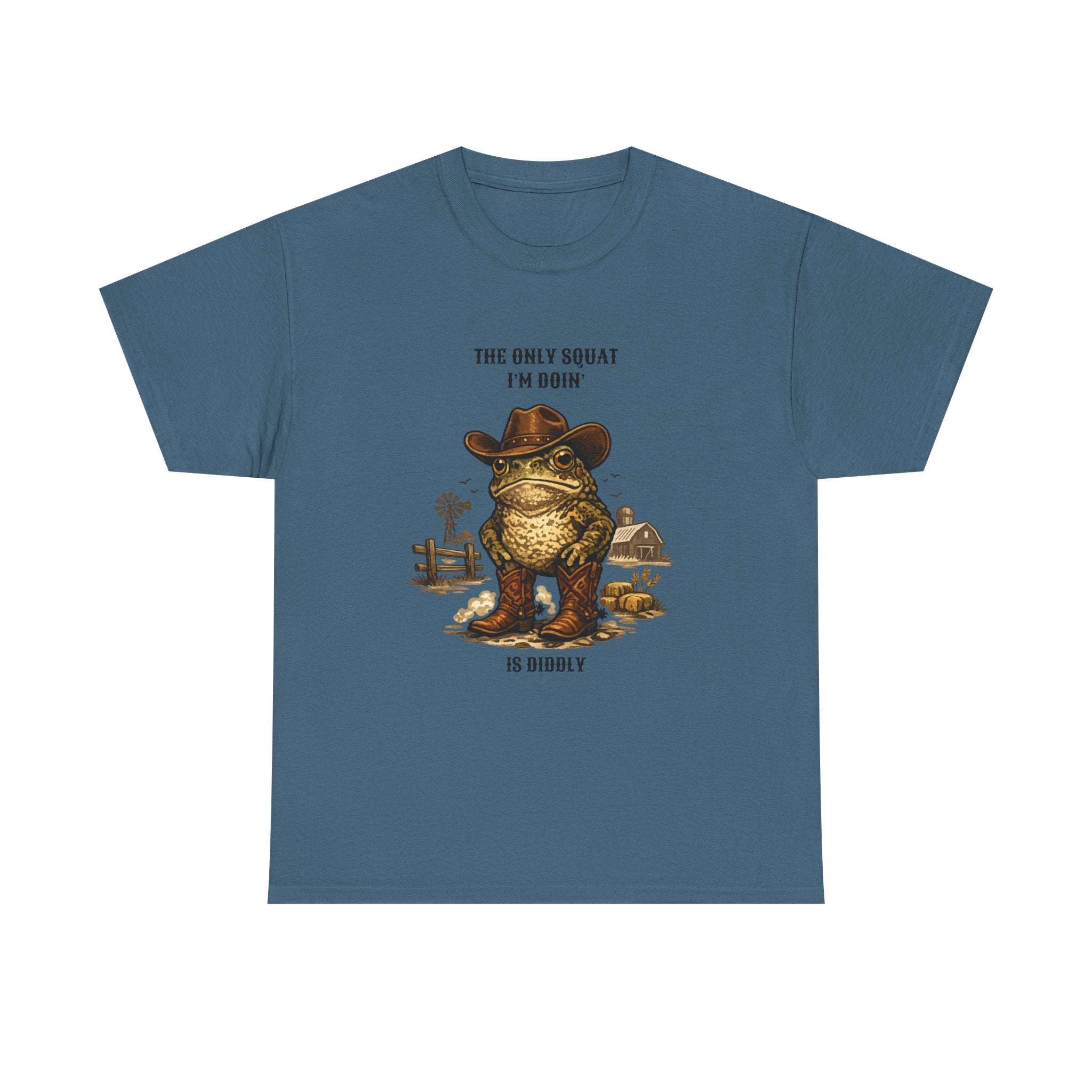 Frog Cowboy Tee — “The Only Squat I’m Doin’ Is Diddle” Funny Western Graphic T-Shirt
