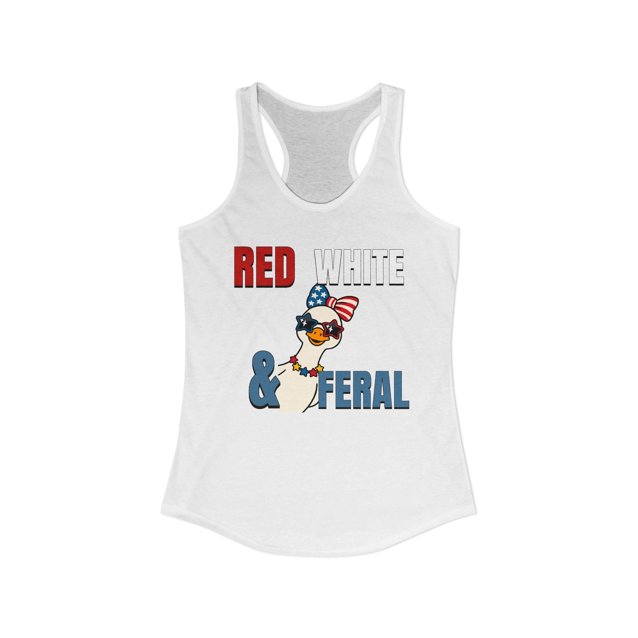 Red white & Feral Patriotic Tank Top
