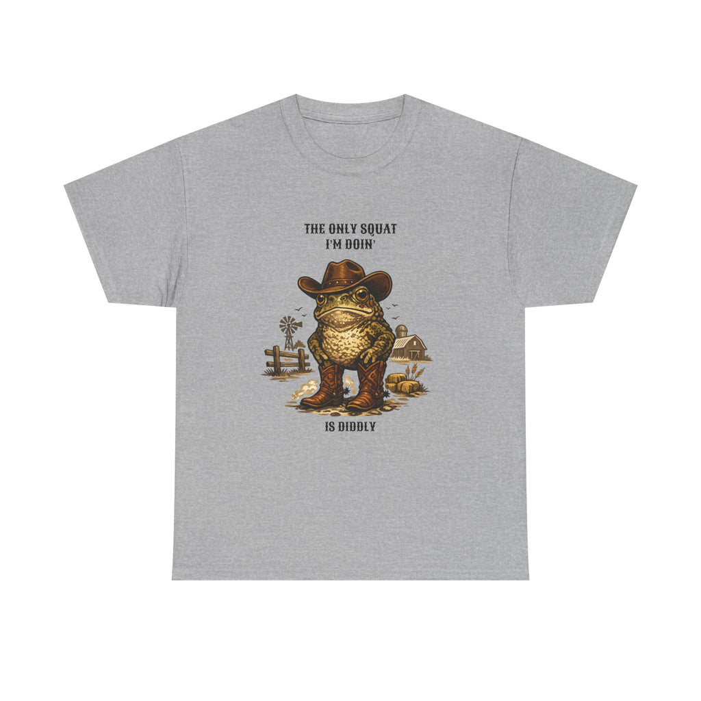 Frog Cowboy Tee — “The Only Squat I’m Doin’ Is Diddle” Funny Western Graphic T-Shirt