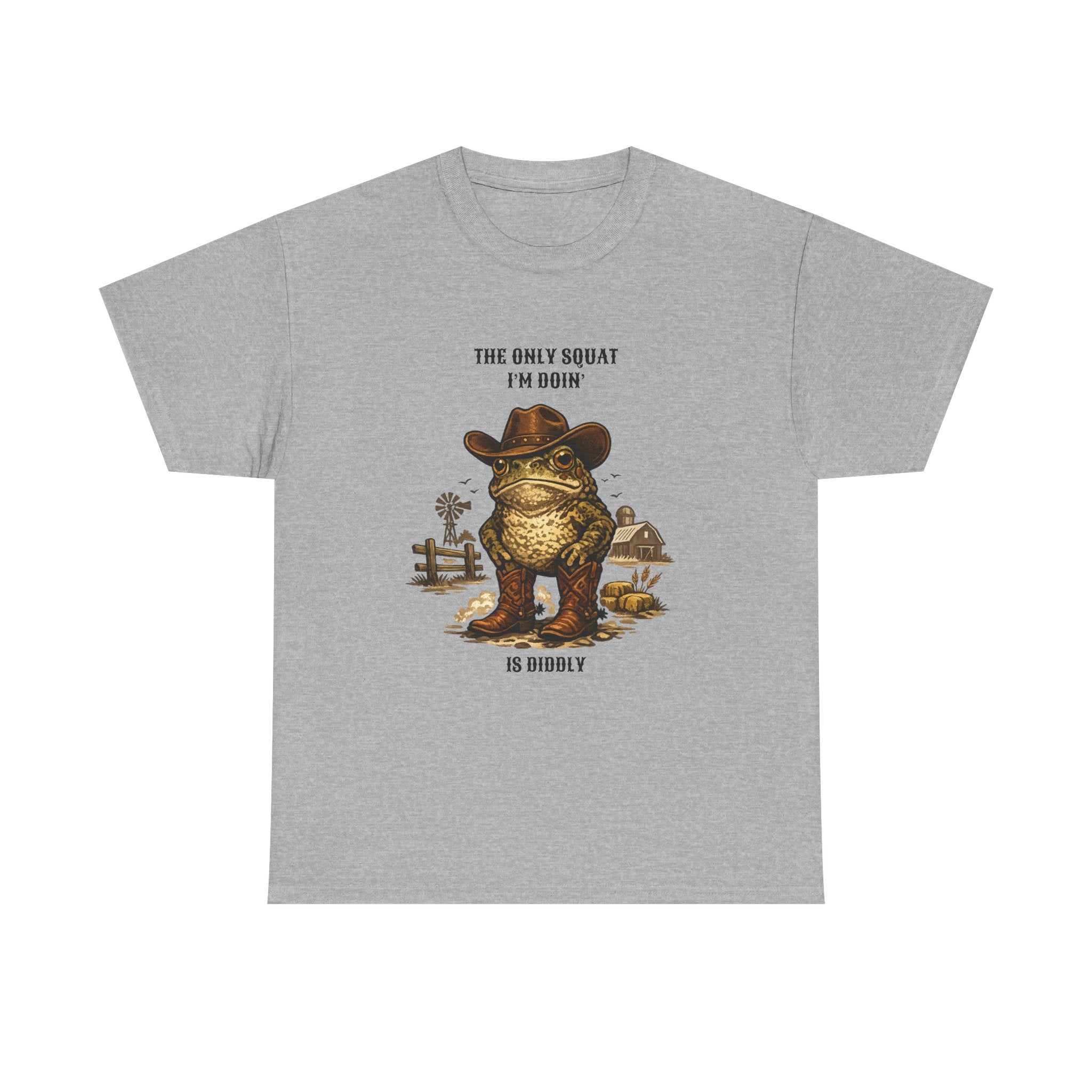 Frog Cowboy Tee — “The Only Squat I’m Doin’ Is Diddle” Funny Western Graphic T-Shirt