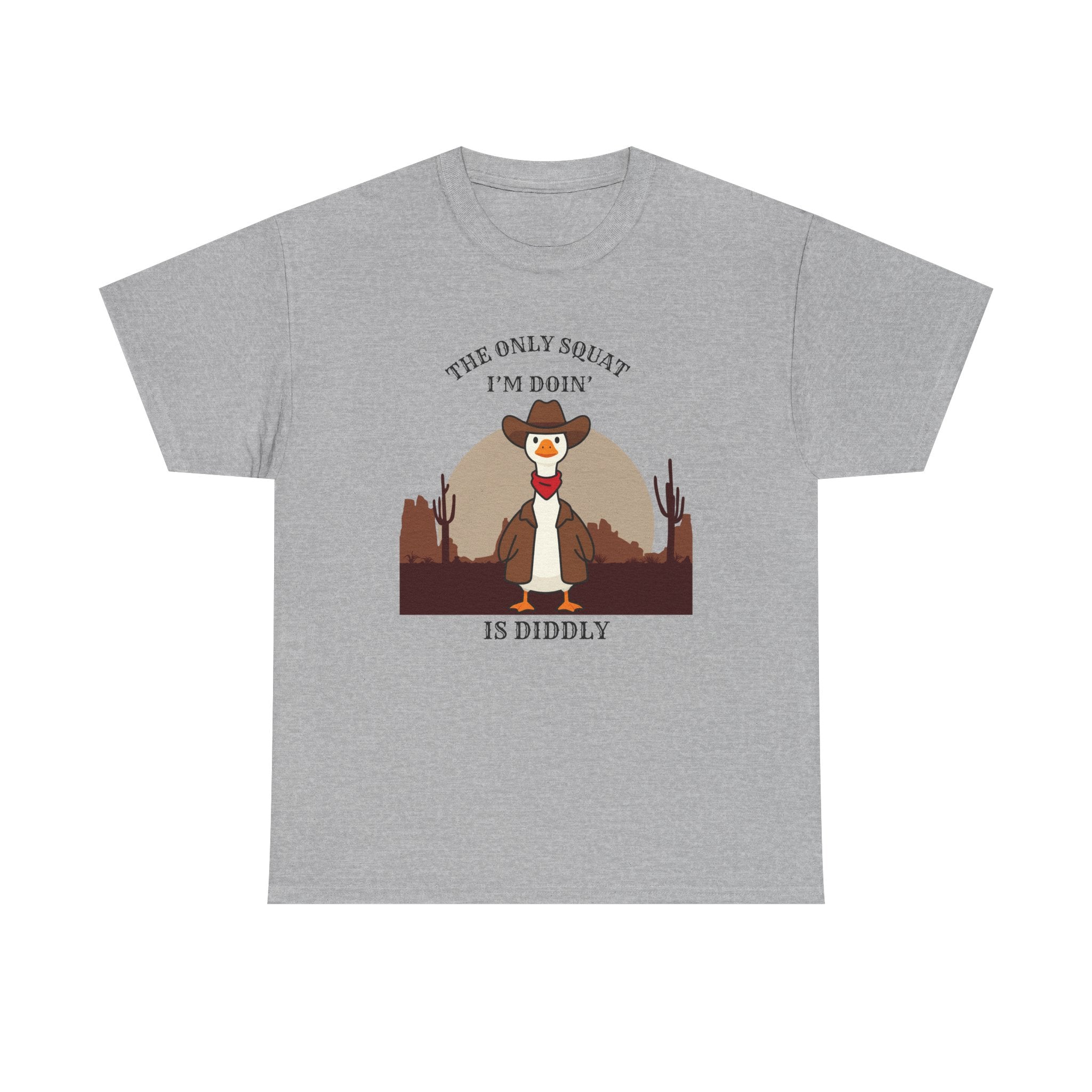 Cowboy Ferret Graphic Tee — "The Only Squat I'm Doin' Is Diddly" Cute Western Animal T-Shirt