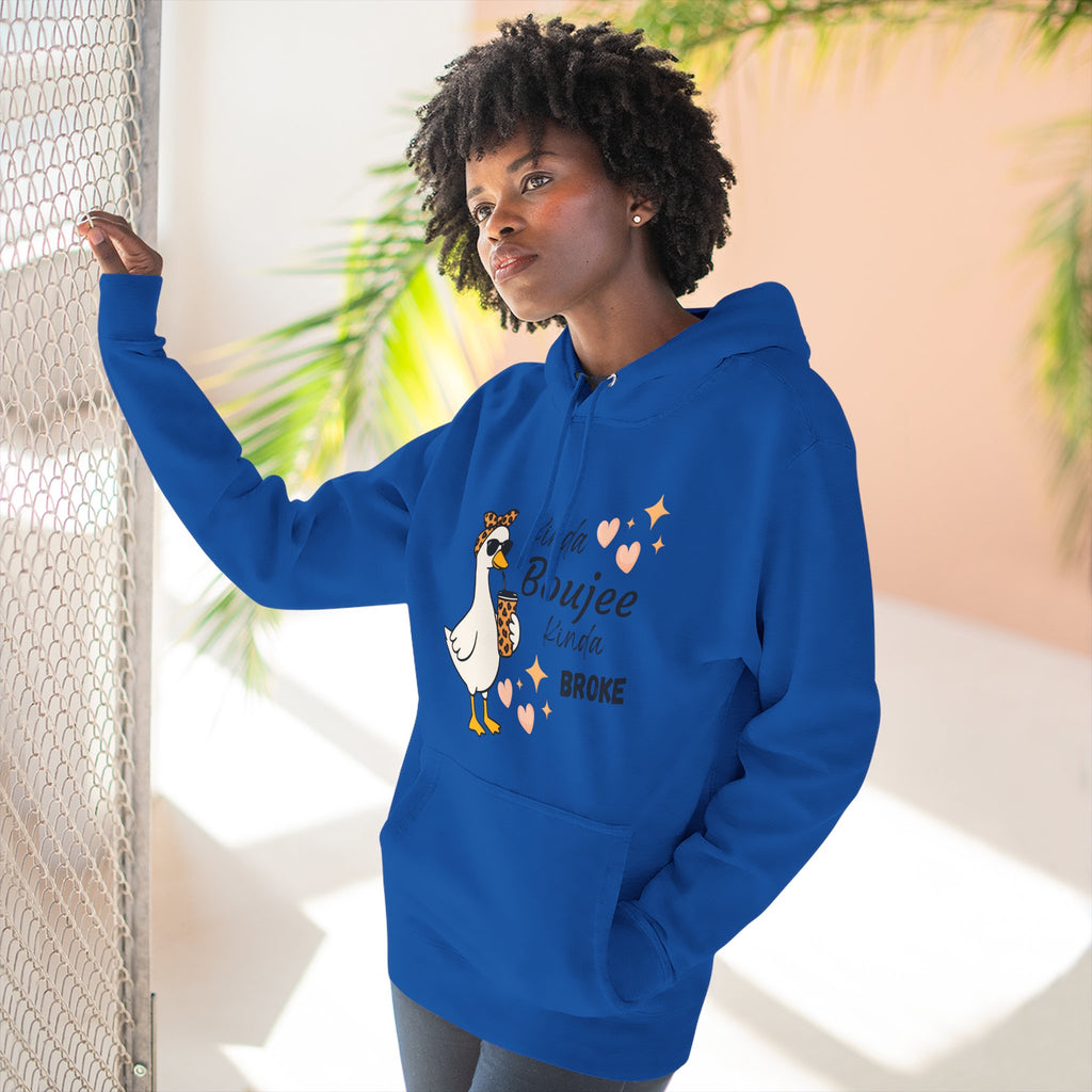 Duck Graphic Hoodie — "A Little Boujee, Kinda Broke" Cute Casual Pullover