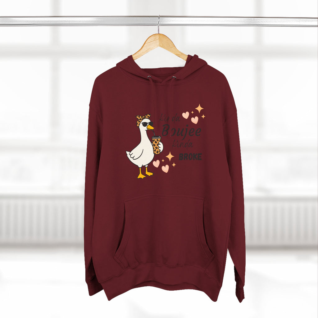 Duck Graphic Hoodie — "A Little Boujee, Kinda Broke" Cute Casual Pullover