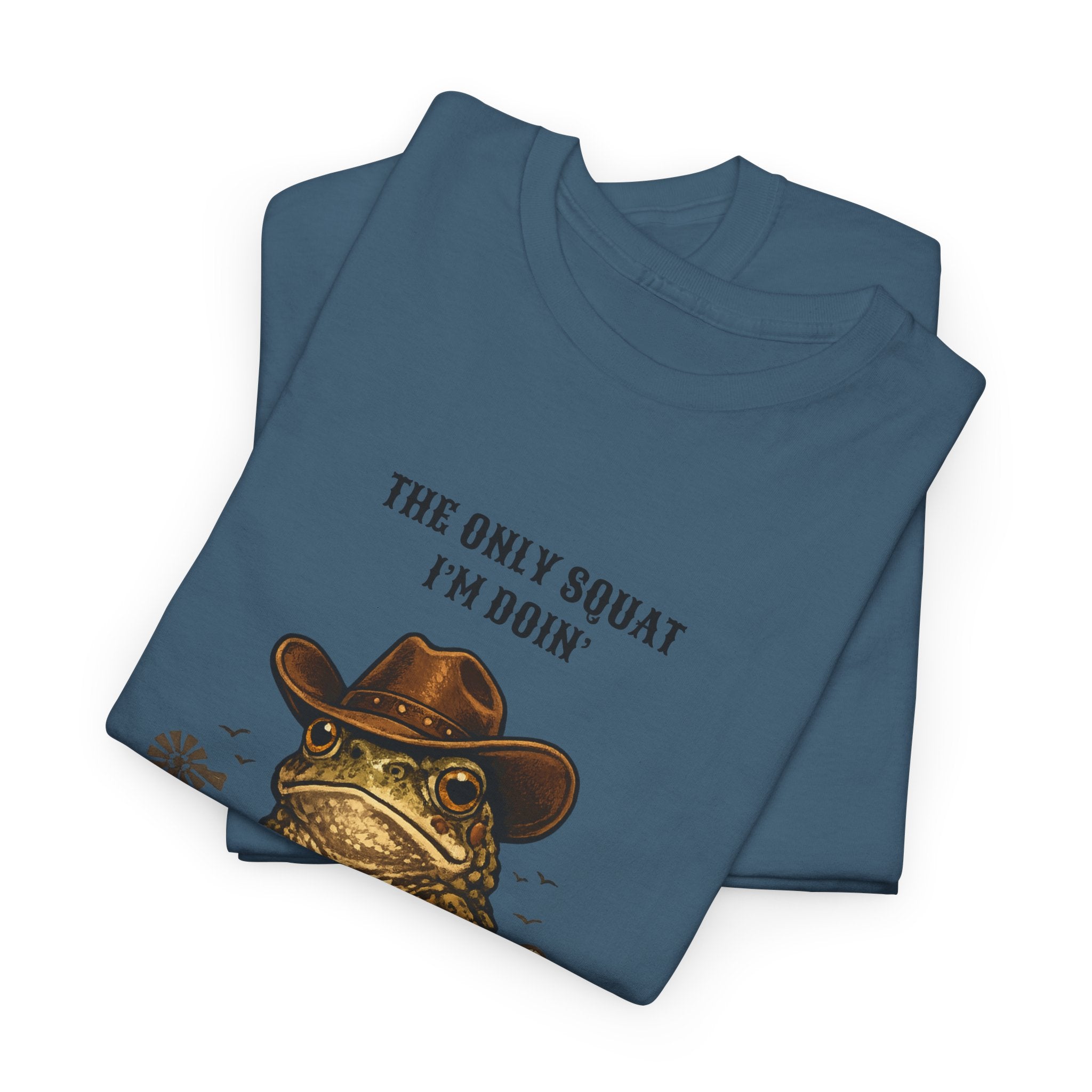 Frog Cowboy Tee — “The Only Squat I’m Doin’ Is Diddle” Funny Western Graphic T-Shirt