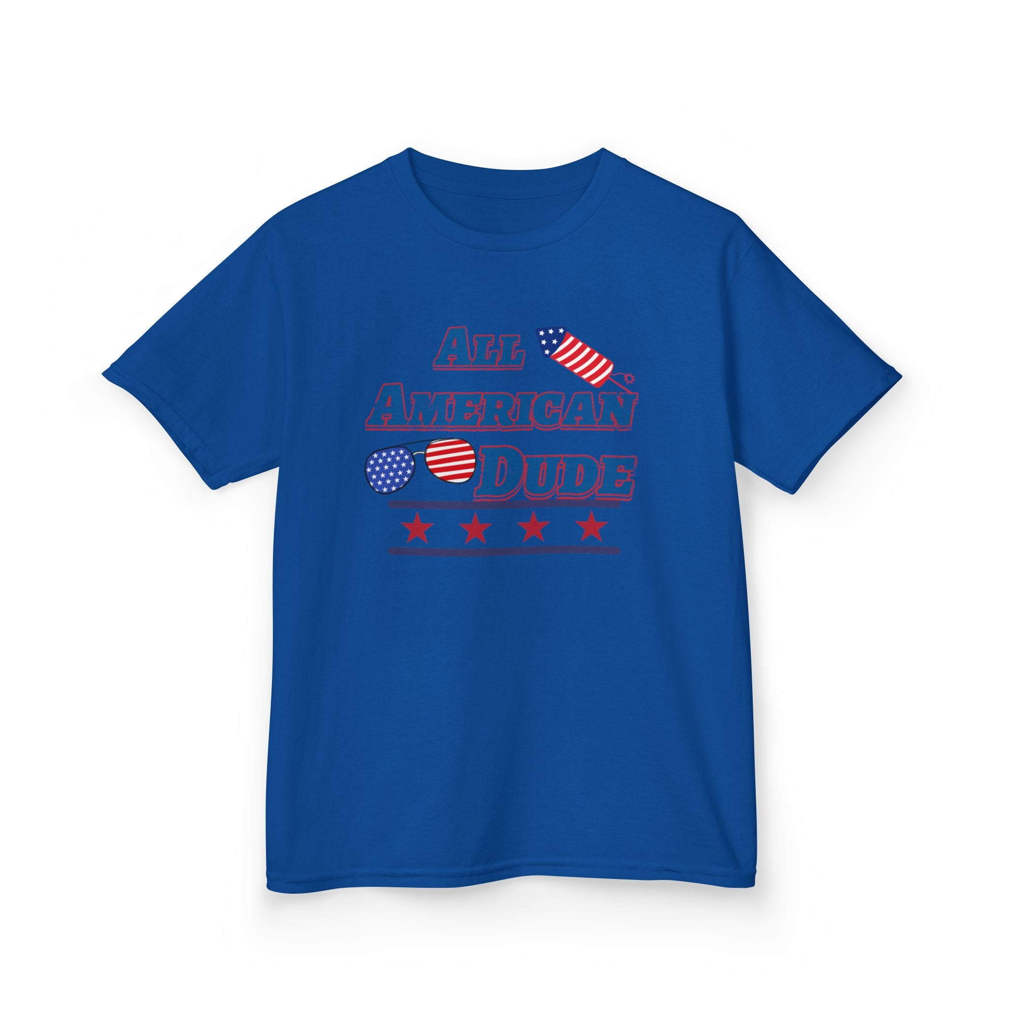 Kids Tee — "All American Dude" Patriotic 4th of July T-Shirt