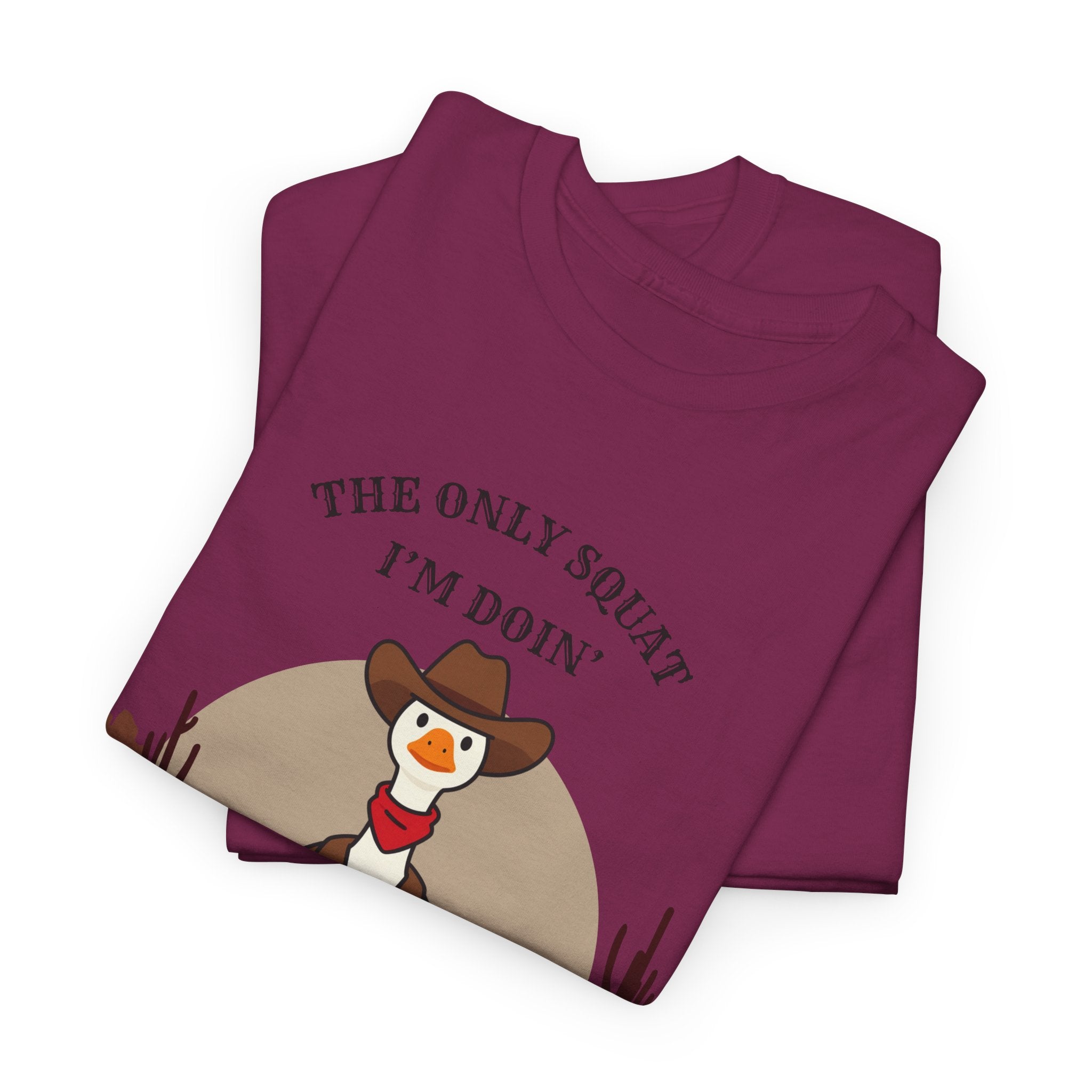 Cowboy Ferret Graphic Tee — "The Only Squat I'm Doin' Is Diddly" Cute Western Animal T-Shirt