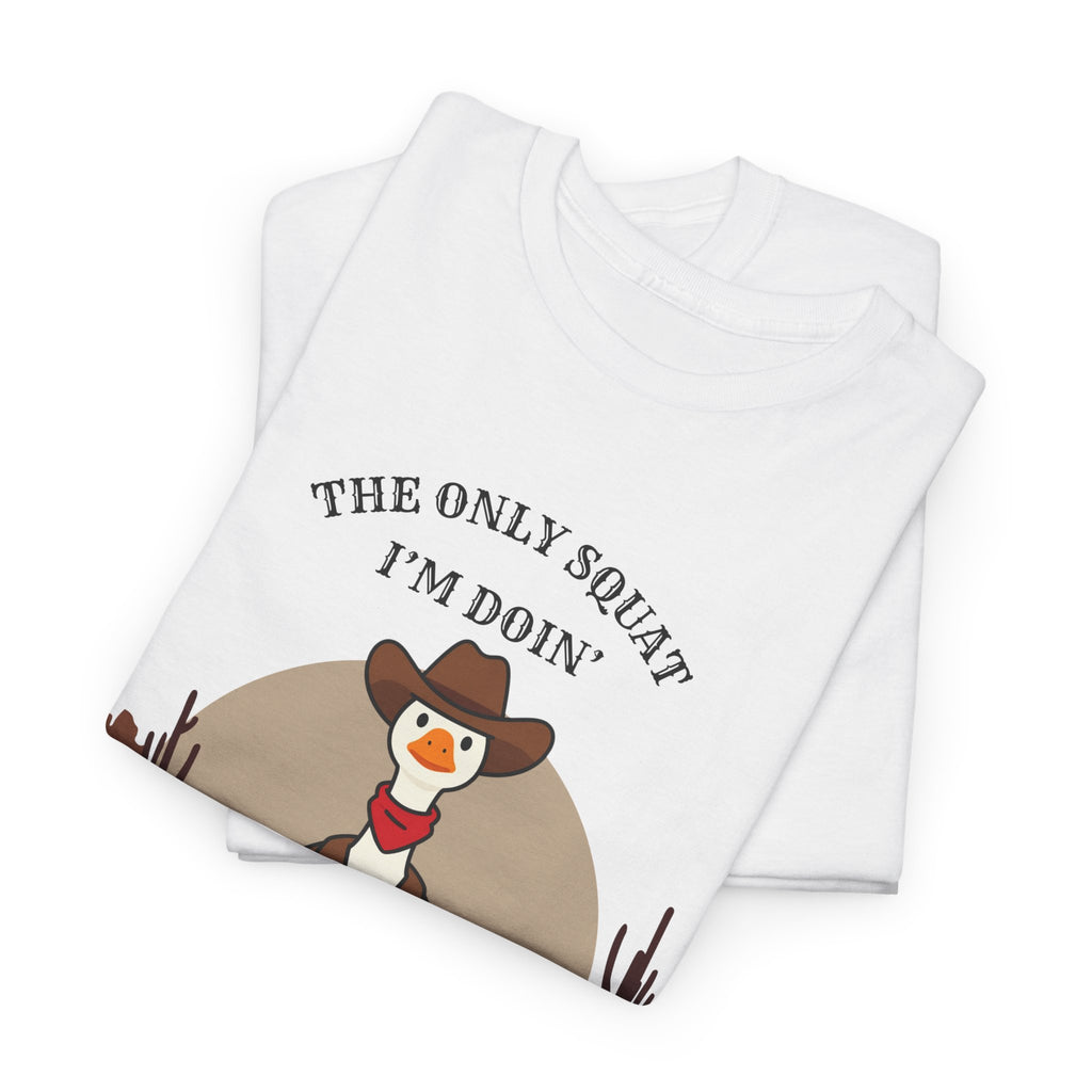 Cowboy Ferret Graphic Tee — "The Only Squat I'm Doin' Is Diddly" Cute Western Animal T-Shirt