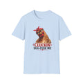 Chicken Graphic T-Shirt — “Cluckin’ Egg-Cuse Me” Vintage Hen Tee