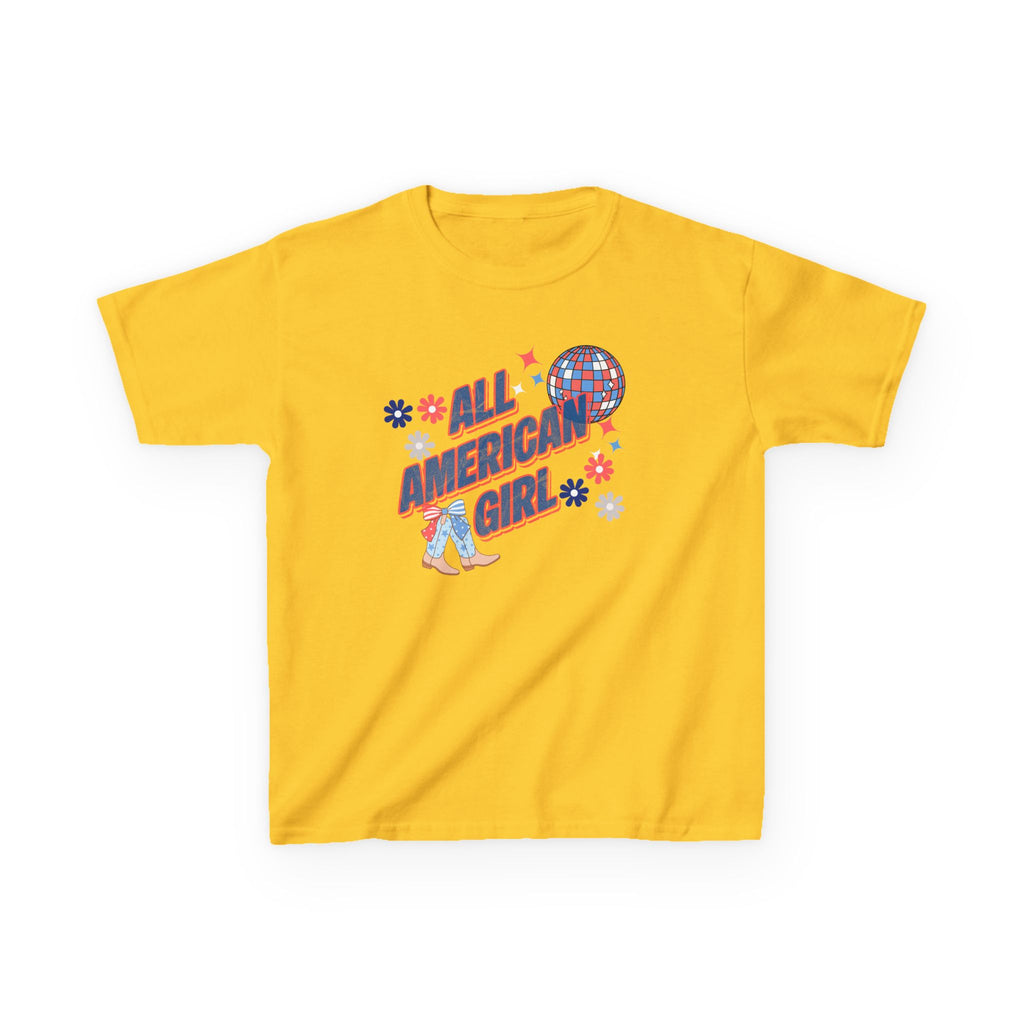 All American Girl Kids T-Shirt — Patriotic 4th of July Tee