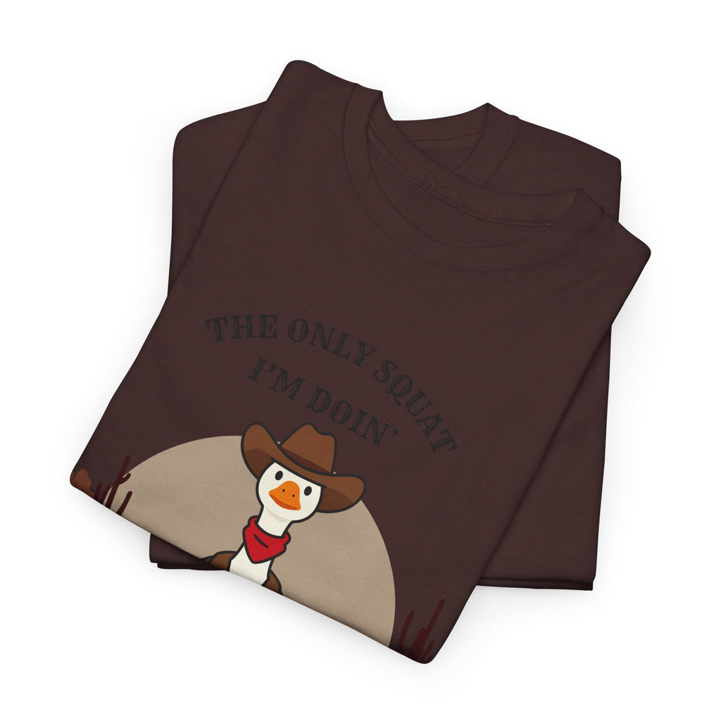 Cowboy Ferret Graphic Tee — "The Only Squat I'm Doin' Is Diddly" Cute Western Animal T-Shirt