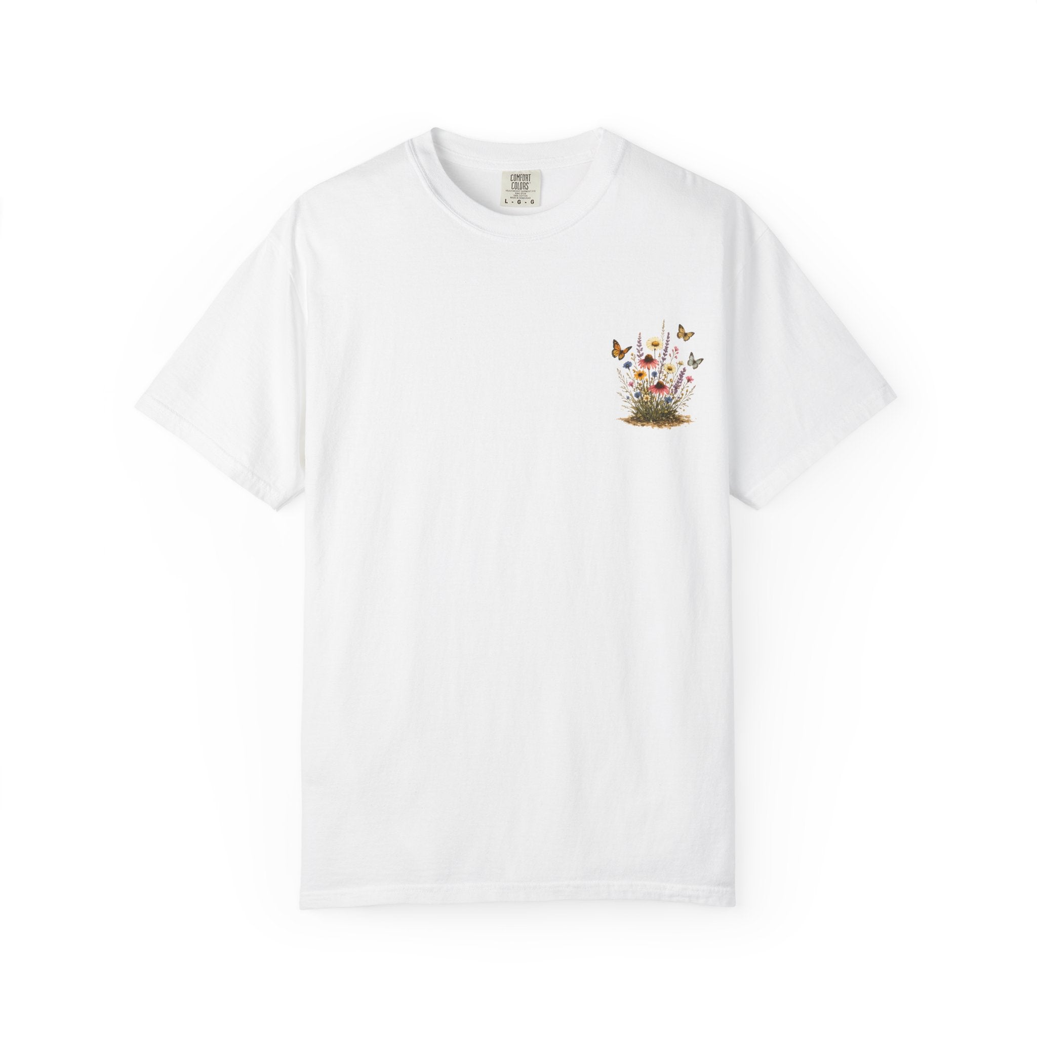 Wildflower Bouquet T-shirt | Backyard Butterflies, Botanical Illustration