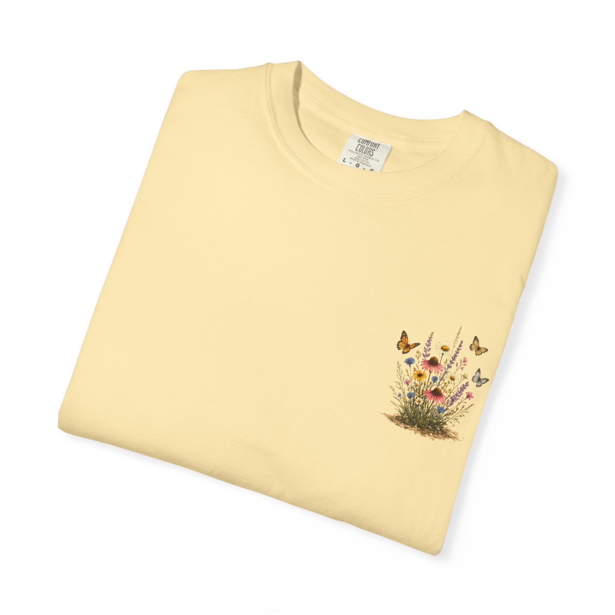 Wildflower Bouquet T-shirt | Backyard Butterflies, Botanical Illustration