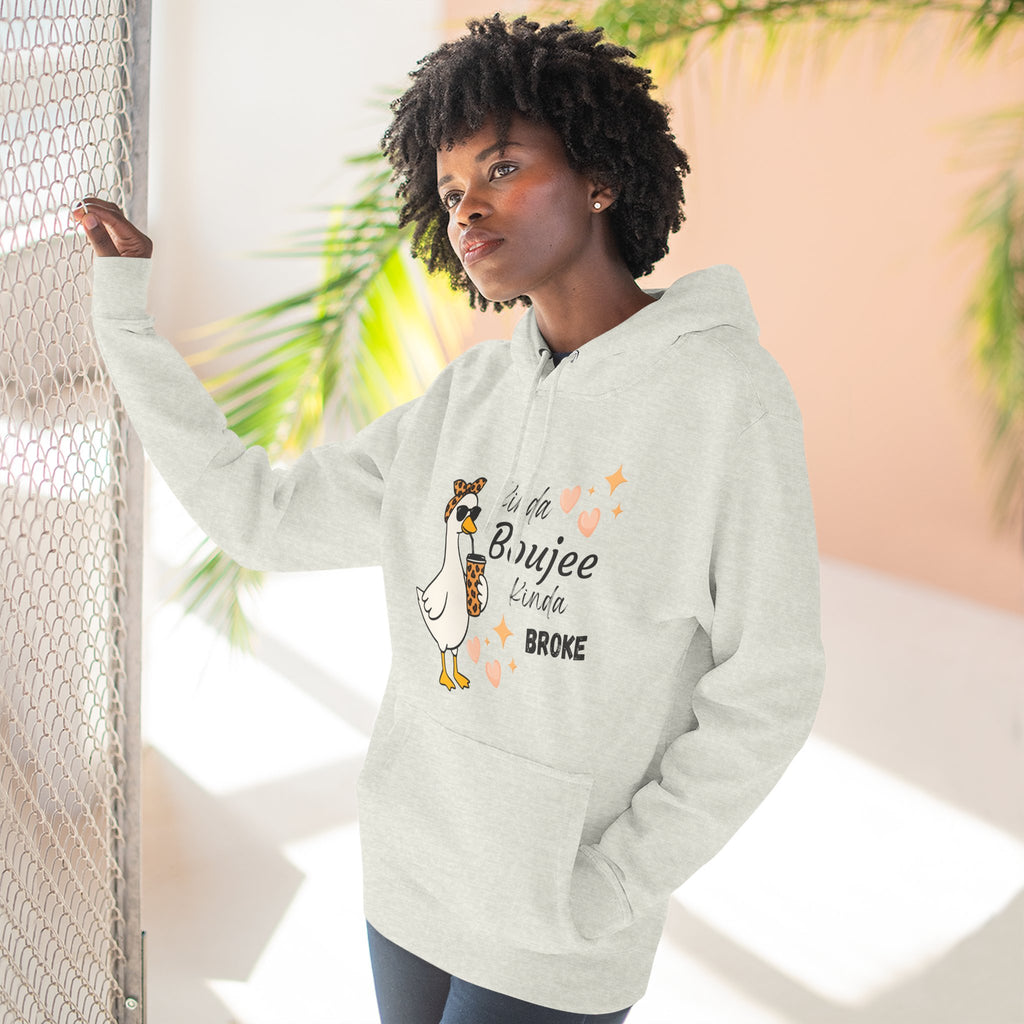 Duck Graphic Hoodie — "A Little Boujee, Kinda Broke" Cute Casual Pullover